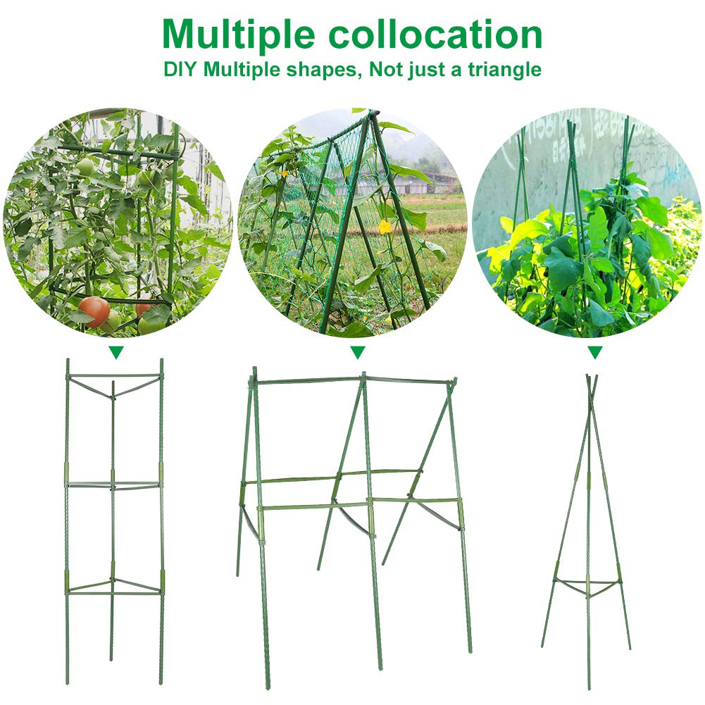 flowlamp Tomato Cages Supports, 4 Pack Plant Support Deformable Assembled Cucumber Trellis, Up to 48IN Multi-Functional Tomatoes Cage Garden Trellis for Climbing Plants Outdoor
