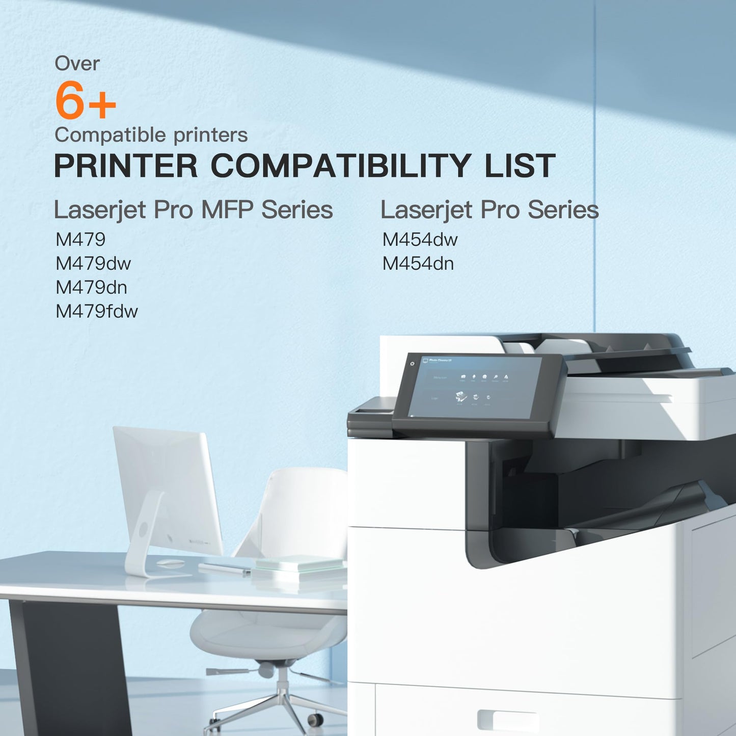 (Newest Chip) 414A Toner Cartridges (W2022A) 4 Pack Compatible Replacement for HP 414A 414X M479fdn M454dn W2020A for HP Color Laserjet Pro MFP M479fdw M454dw Printer High Capacity (BK/C/M/Y)