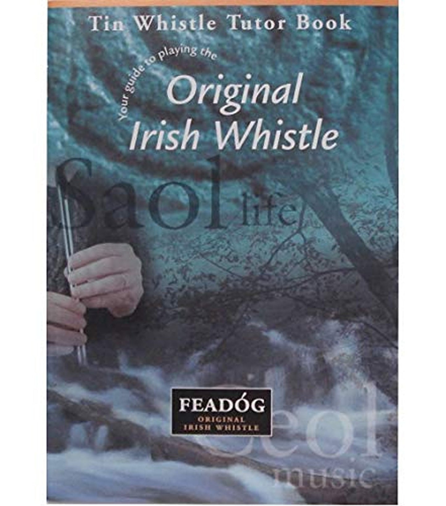 Feadóg Brass Traditional Irish Nickel Pro Tin Whistle in the Key of D with Tutor Book