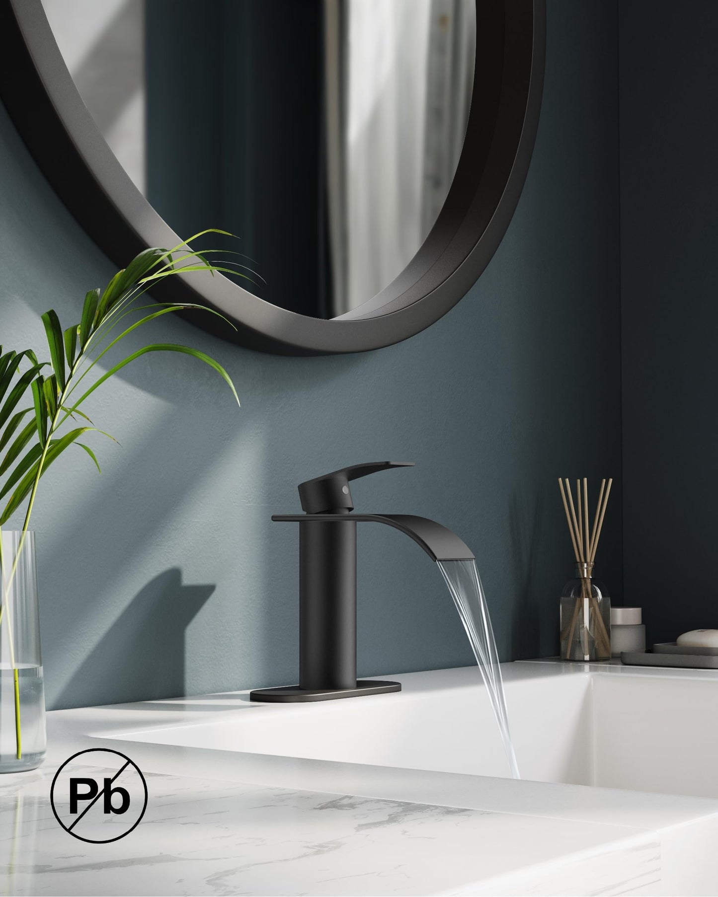 FORIOUS Bathroom Faucet, Single Handle Black Bathroom Faucet, Bathroom Sink Faucet Stainless Steel Single Hole Lavatory Faucet, Bathroom Vanity Faucet with Pop Up Drain (One or 3 Hole), Matte Black