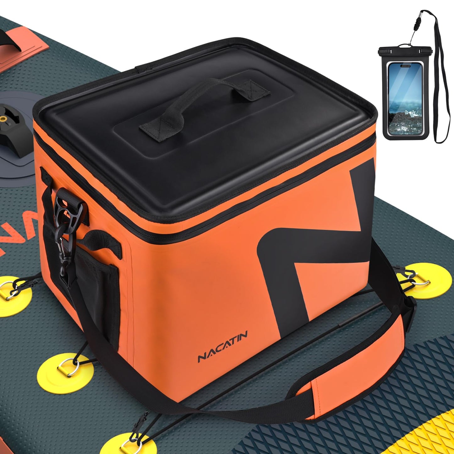 Cooler Bag, Large 5-Layer Leakproof Insulated Cooler with Bottle Opener, Removable Inner Liner Cooler Bag for Travel, Camping, Picnic, Paddle Board