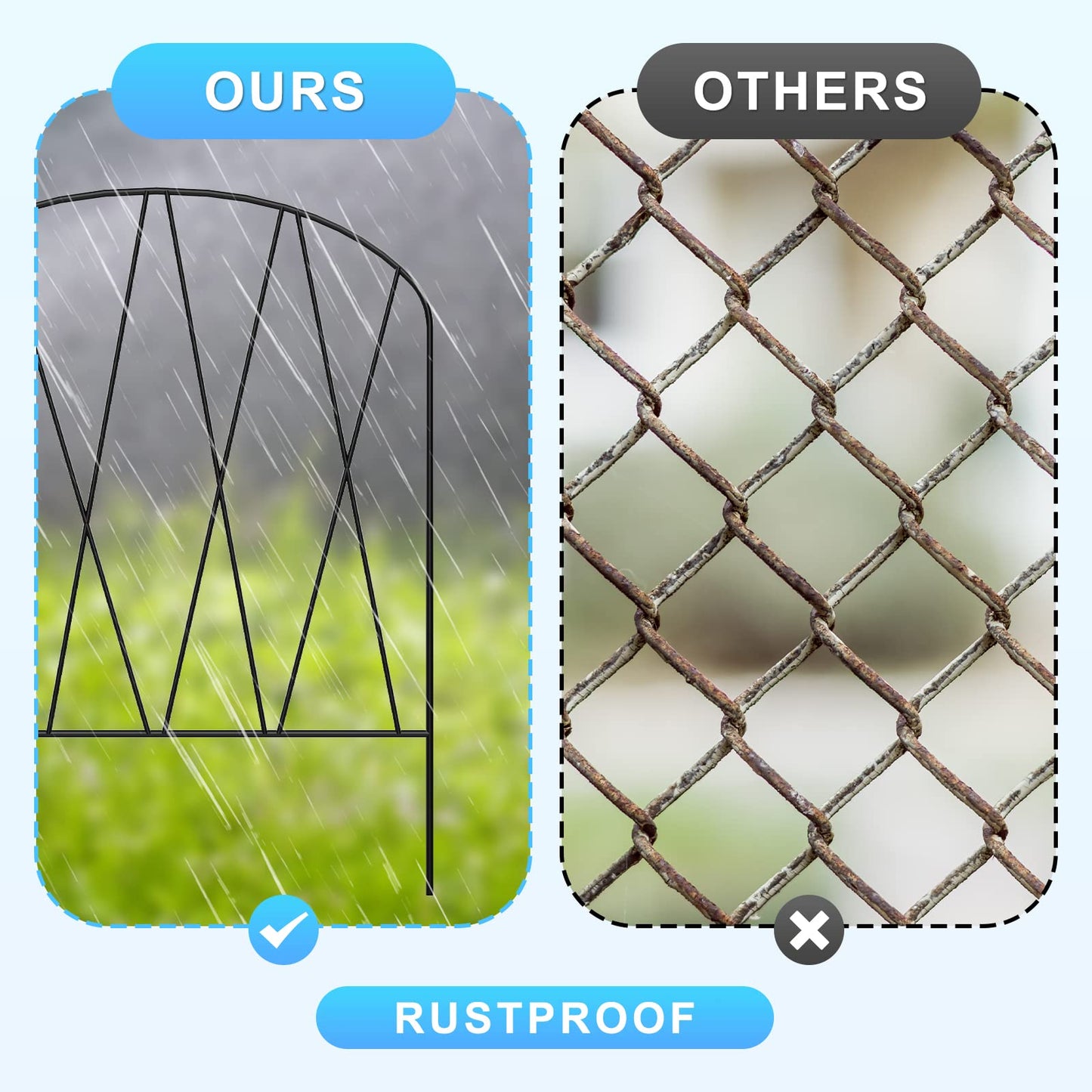 24 Packs Decorative Fence 24.8ft (L) x 15.9in (H) Garden Fencing Panels Small Rustproof Garden Animal Barrier Fence Border for Yard Patio Flower Beds Landscape Outdoor