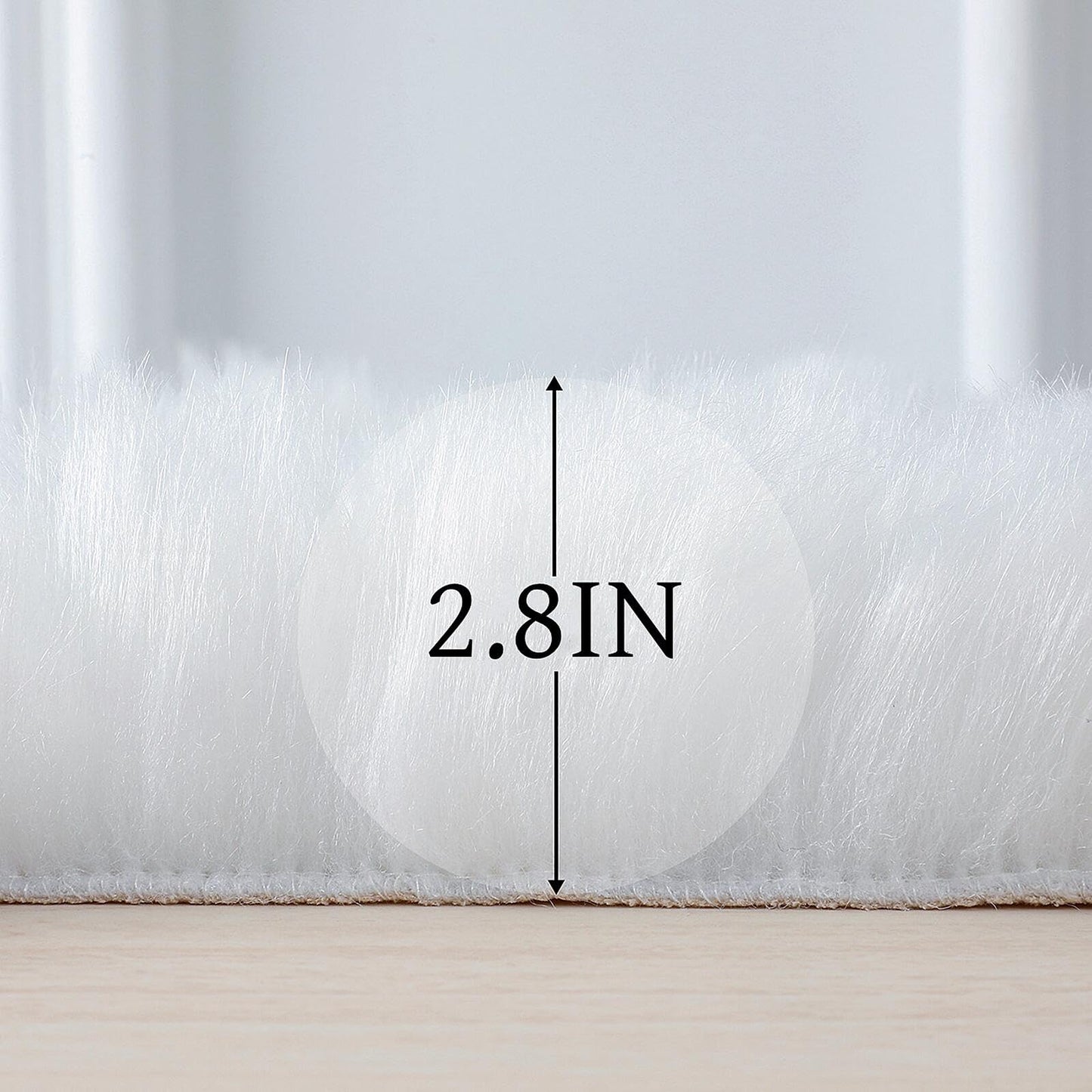 linmopm Faux Fur Rug Sheepskin Shag Fluffy Fuzzy White 2x6 ft Runner Rugs for Bedroom Bedside Bed Floor Living Room Plush High-Density Cushion Carpet Super Sofa Cover