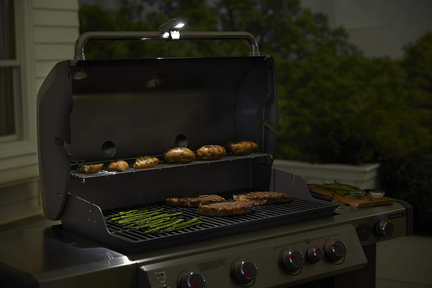Weber Handle Grill 'N Go BBQ Light, for Round Handles on Weber Spirit, Genesis and Summit BBQ Grills, Grey, (7661)