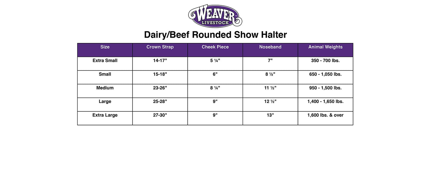 Weaver Leather Dairy/Beef Rounded Show Halter, Brown, X-Small