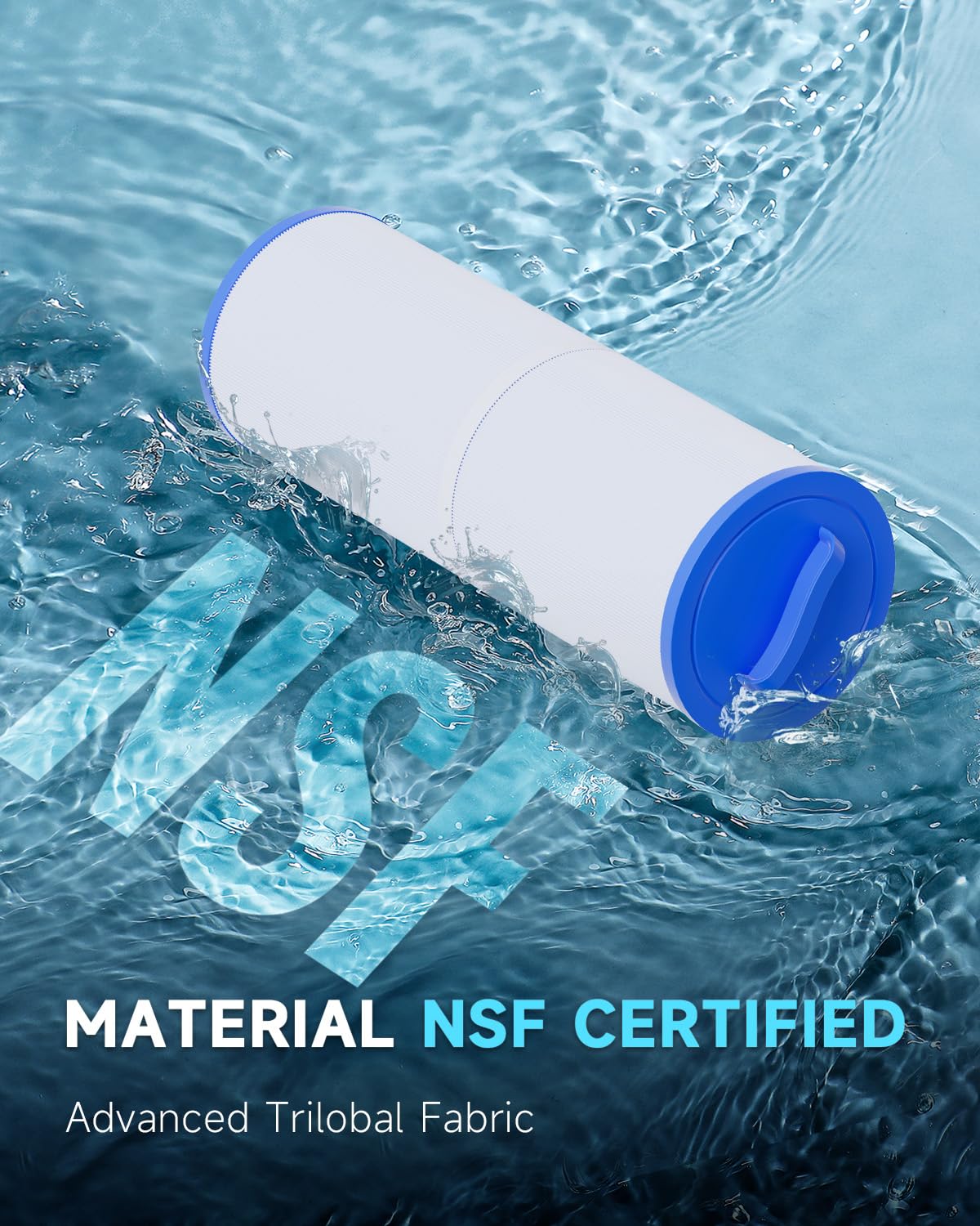 AQUALTRA Spa Filter Replacement Compatible with PWW50L, 4CH-949, FC-0172, SD-01143, Waterway 817-4050, Dynasty Rising Dragon 50, SC757, FD2007, 5" x 13 1/16" Screw in Hot Tub Filter 2 Pack