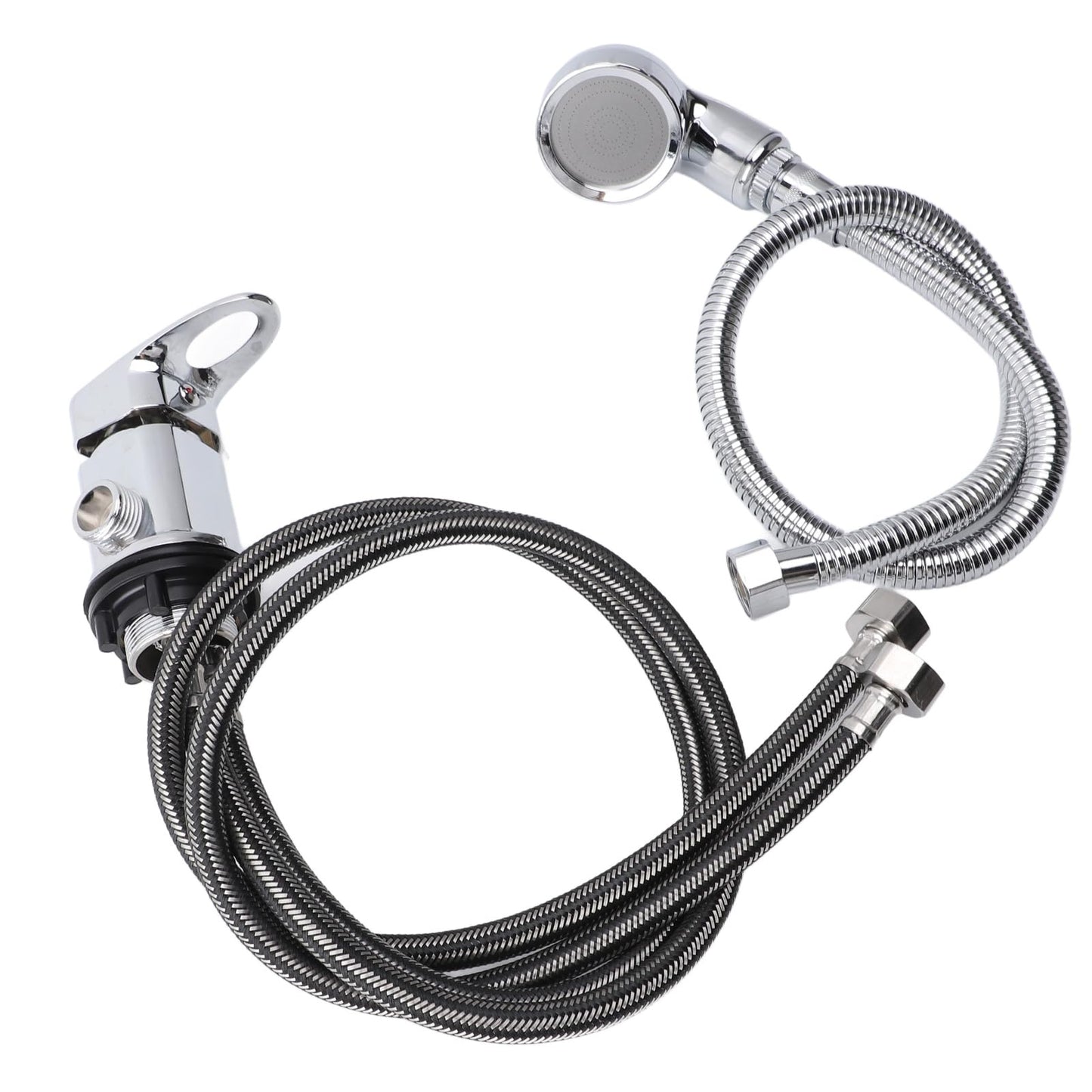 Salon Shampoo Bowl Faucet, Leakproof Ceramic Valve, Chrome Plated Sprayer Kit, 70cm Hose Length, Zinc Alloy, Hair Salon Shampoo Bed