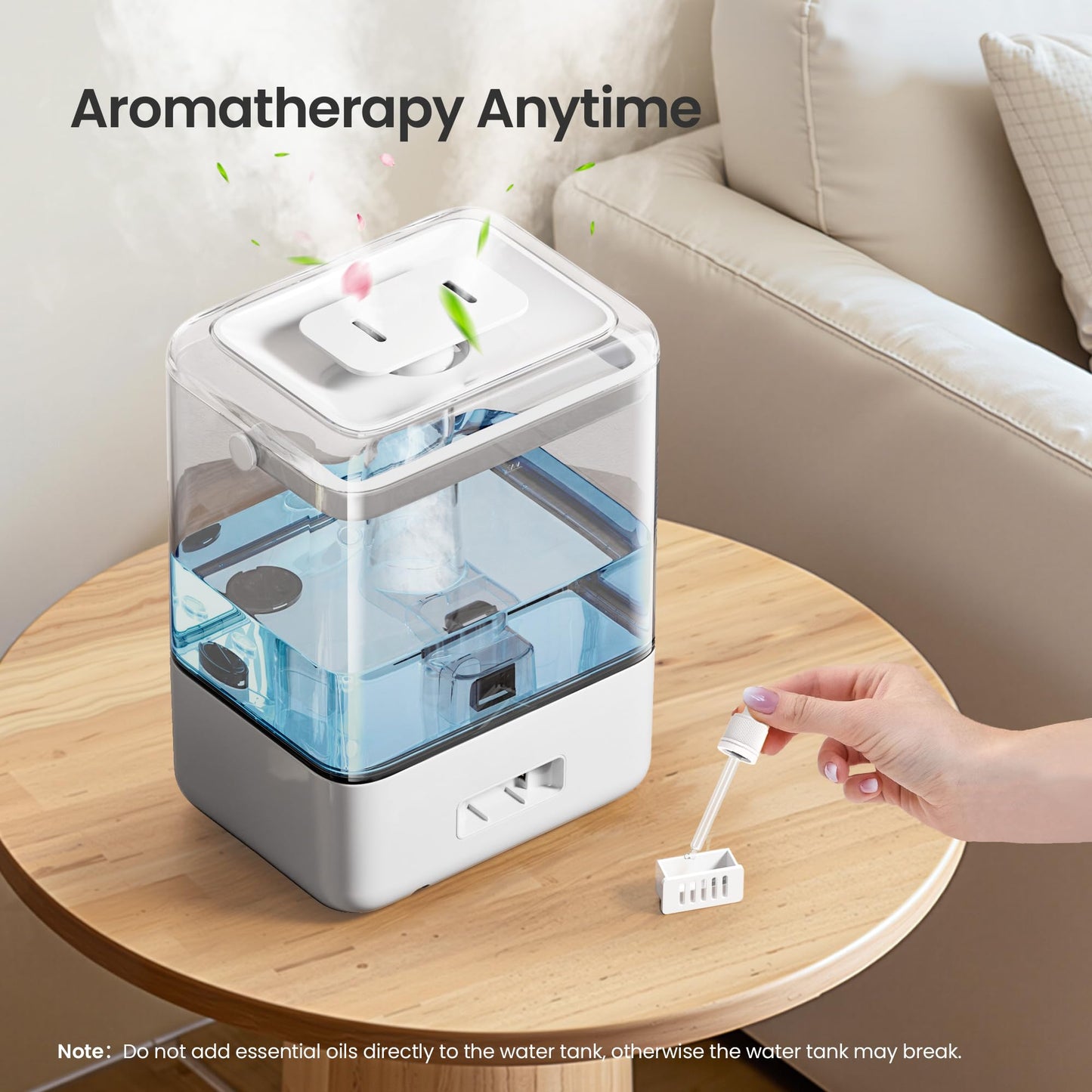 MERONTE Smart Humidifiers for Bedroom Home, 6L Cool Mist Top Fill Humidifier Large Room with Essential Oil Diffuser, Touch/APP/Voice Control, NightLight Humidifiers for Nursery & Plants (White, 1Pack)