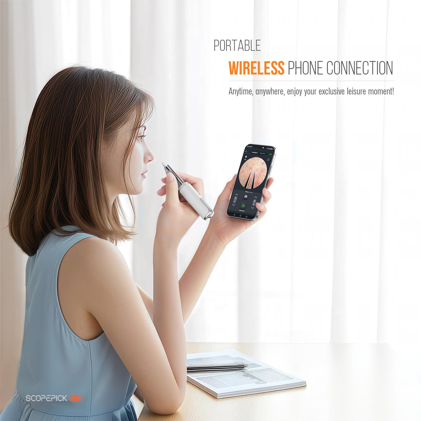 Blackhead Removal Tweezer with 1080p Camera, Ultimate Precision: Blackhead Removal with Camera - Perfect for Delicate Tasks! - - Eyebrow Tweezer, Pull White Hair (White)