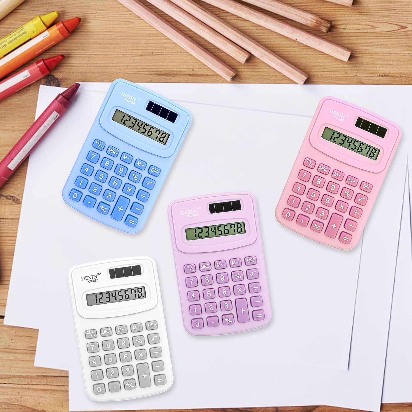 24 Pcs Pocket Calculator Bulk Small Basic Calculator 4 Function Calculators Battery Powered Calculator 8 Digit Display Calculator Pocket Size for Students School Home Office