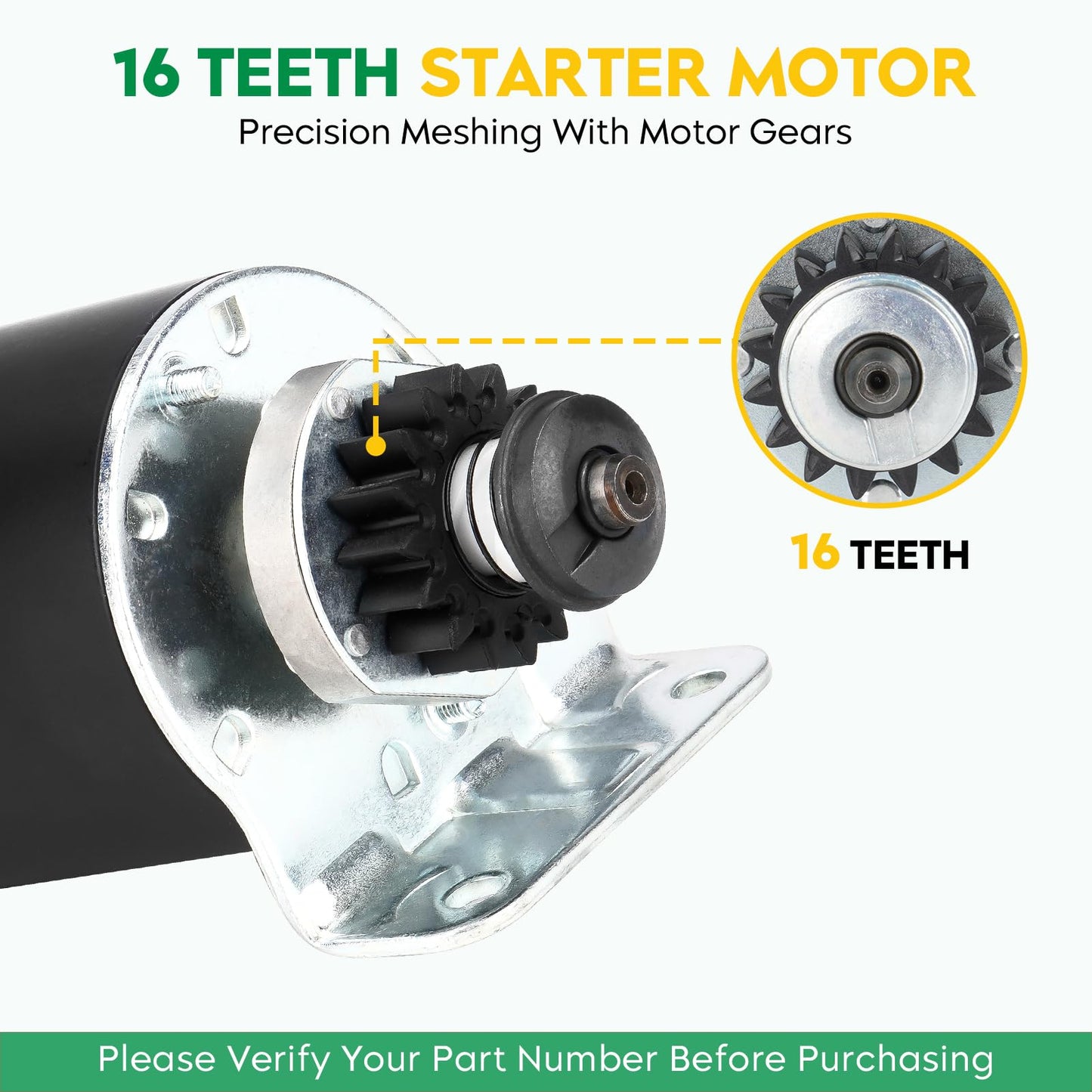 5742 Starter 16 Teeth Fit for Briggs and Stratton Starter 390838 497594 392749, Compatible with John Deere AM122337 AM37352 AM39137 LG497595 MIU13772 SE501880, 1338SGS 1438GS 1538HS