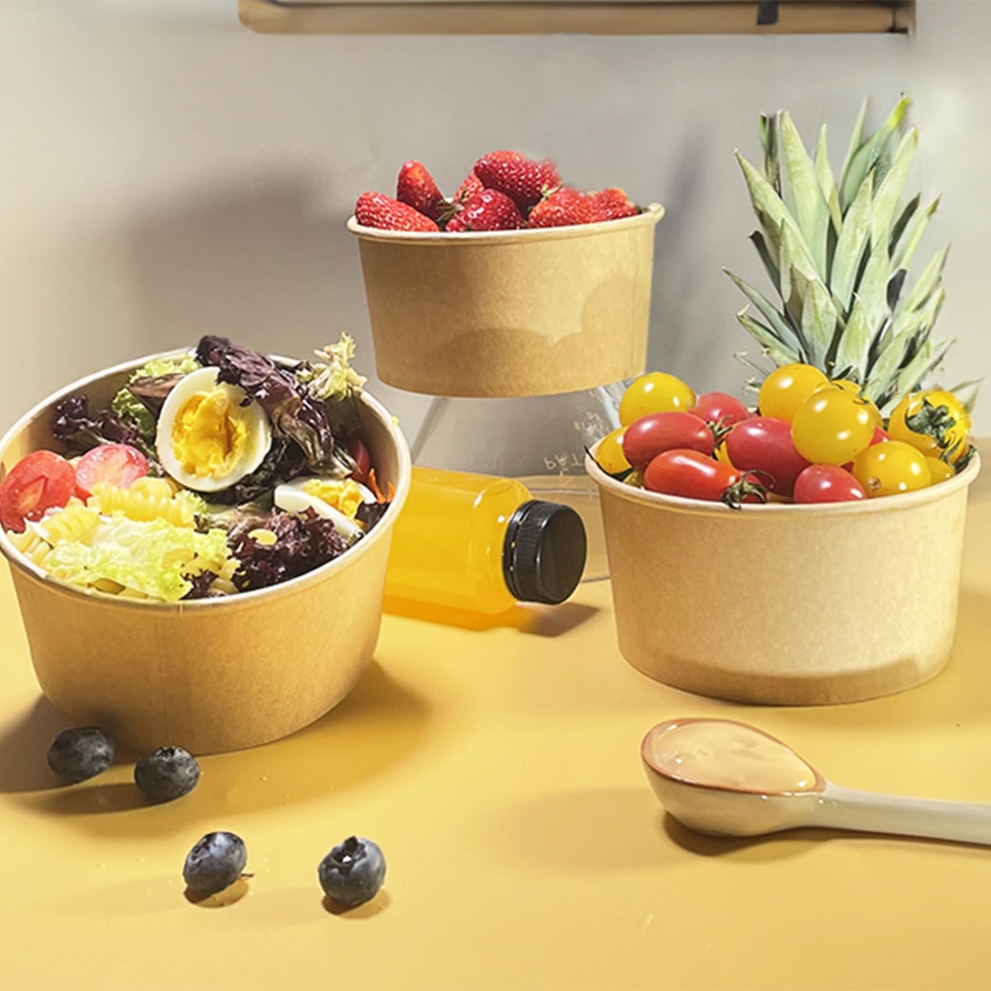 TOPtoper 24 Oz Large Paper Bowls【No lids】 90 Pack Disposable Soup Bowls Plastic Free Party Supplies for Hot/Cold Food, Soup (24 OZ)