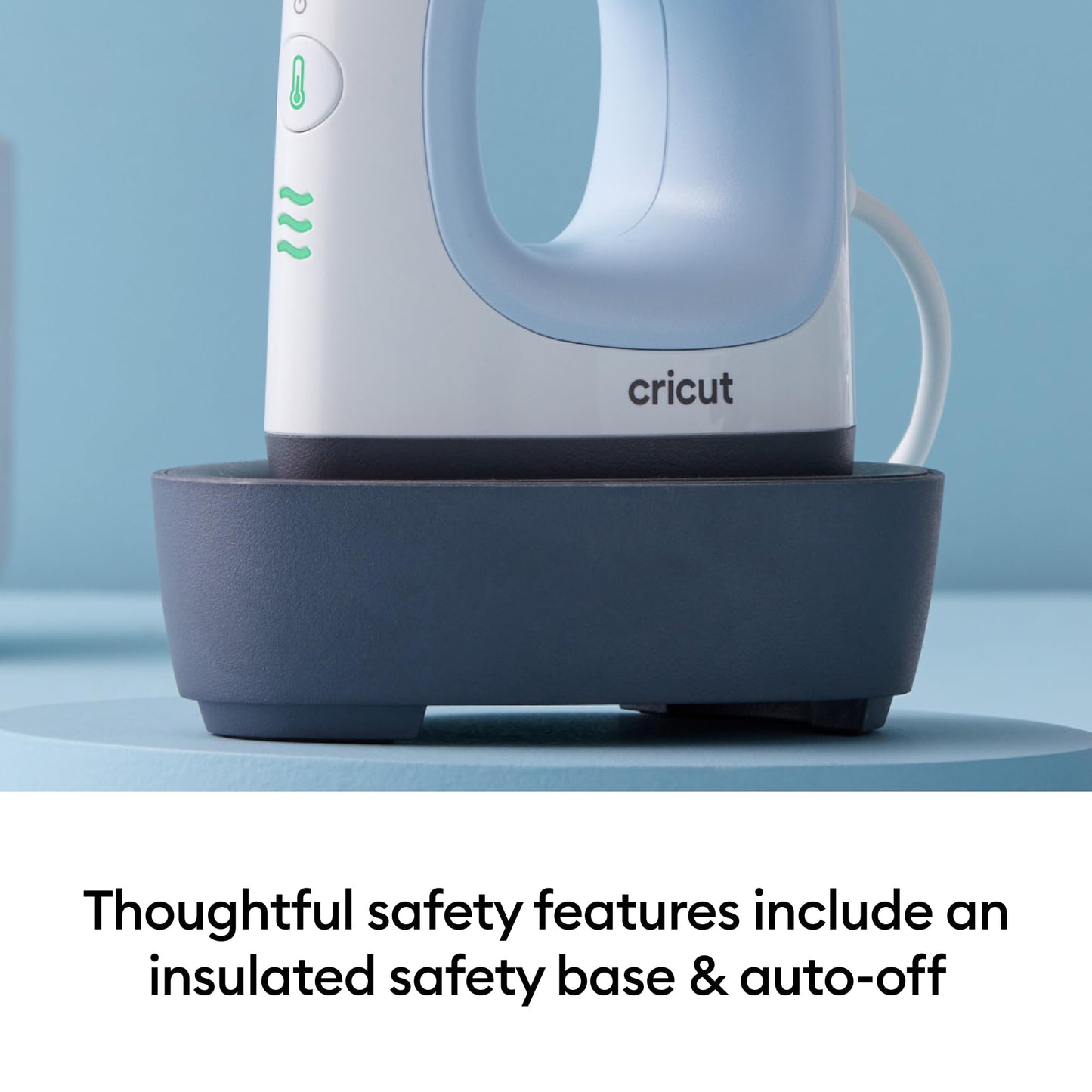 Cricut EasyPress Mini Heat Press + Heat Press Mat - for Pressing Small Objects Like Shoes, Stuffed Animals, Hats & More - 3 Heat Settings & Precision Tip - Compact & Lightweight - Zen Blue
