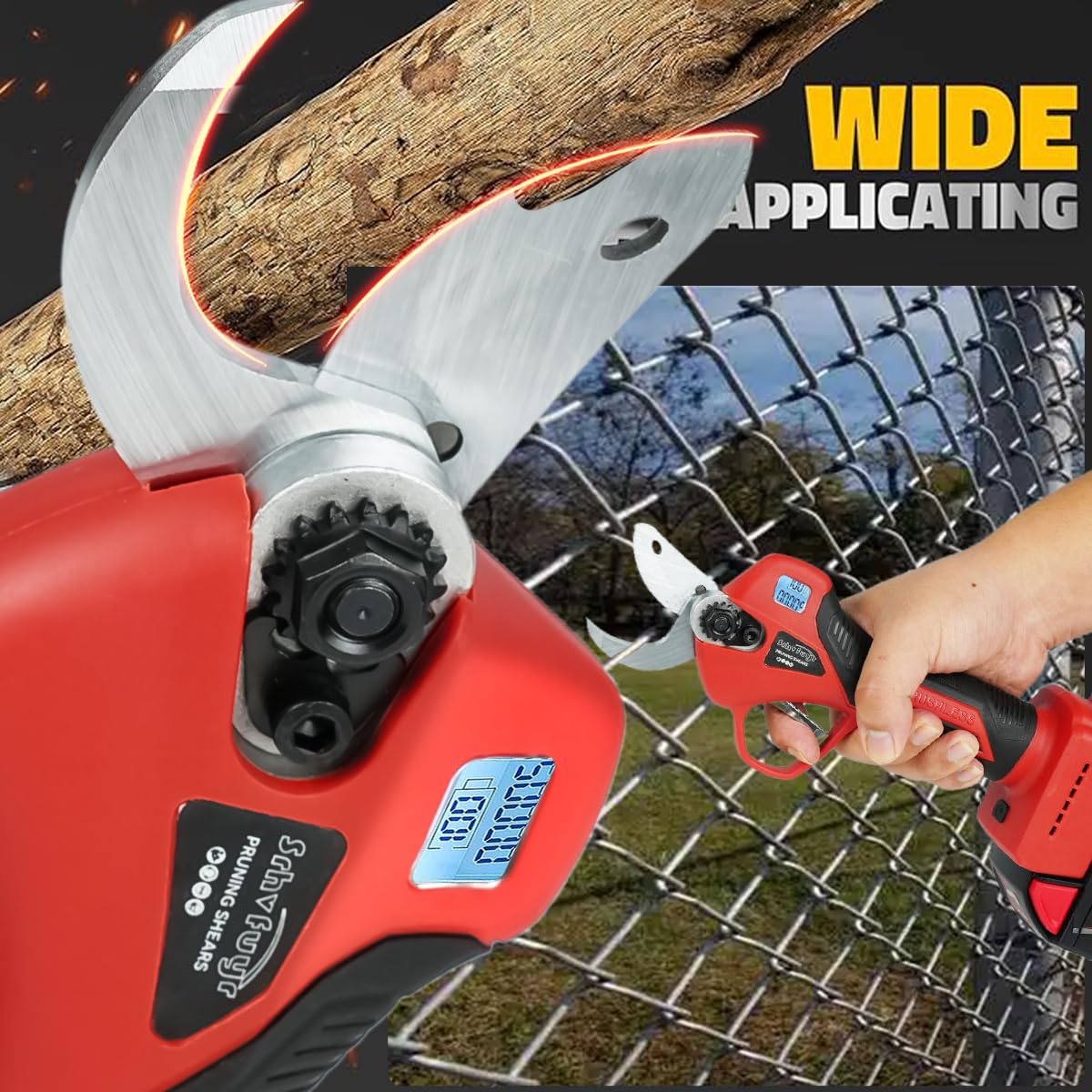 Cordless Pruning Shears for Milwaukee 18V Battery, Brushless Portable Cordless Pruning Shears with 1.2'' Cutting Diameter Cordless Garden Pruner for Tree Branch, Replacement Blade Set (Tool Only)