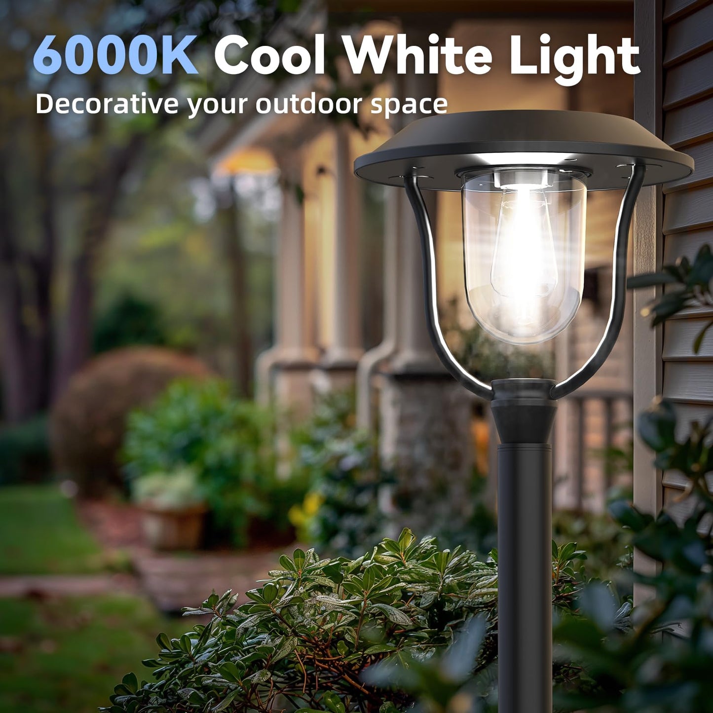 75" Solar Lamp Post Light with Planter, 100 Lumens Waterproof Aluminum Solar Outdoor Light, Auto On/Off Lamp Post for Garden Yard Patio Outdoor Space Decor - Cool White 6000K
