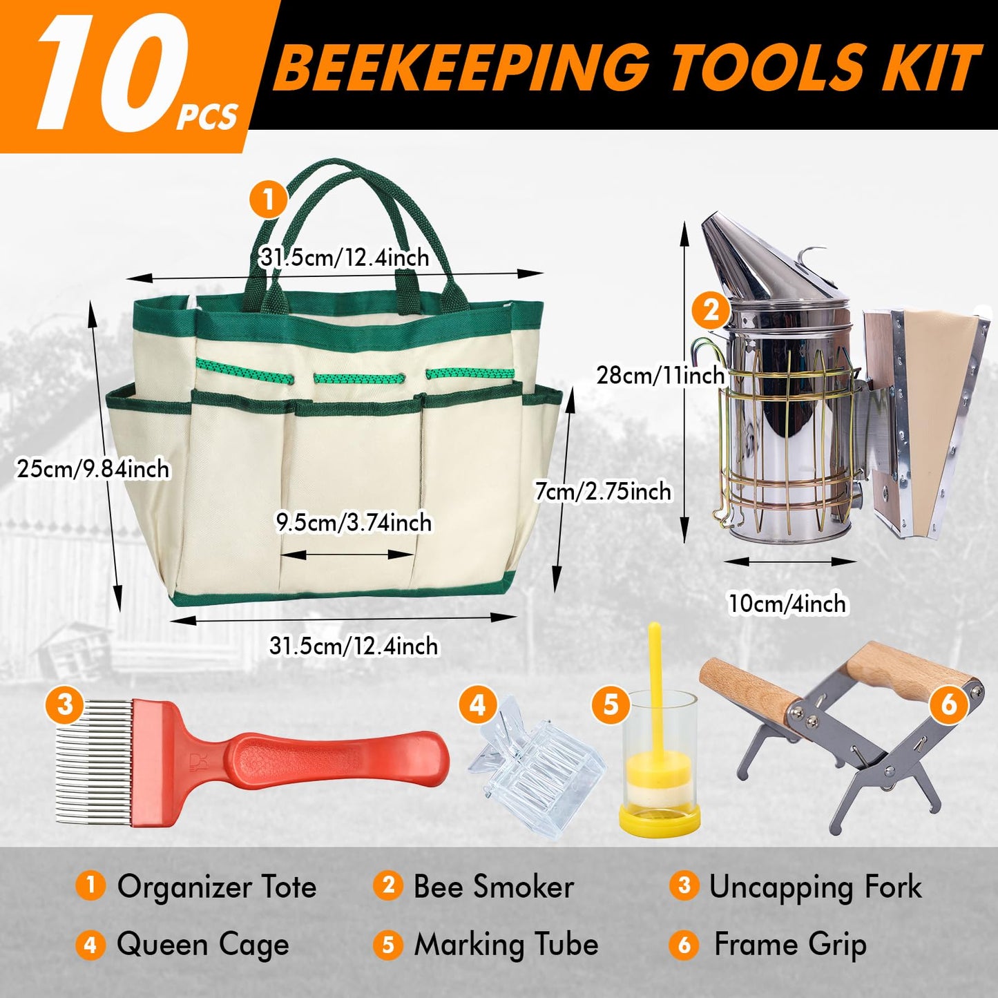 Beekeeping Supplies Beekeeping Tools for Beekeeper Necessary Bee Supplies Beekeeping Kit 9 Pcs