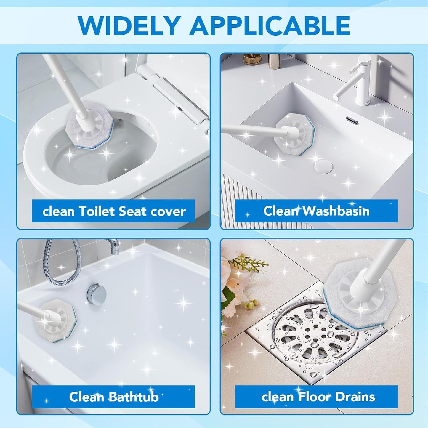 100 Count Toilet Wand Refills for Clorox, Disposable Toilet Brush Compatible with Clorox ToiletWand Cleaning System, Upgrade Toilet Bowl Cleaner Refill Pads for Closestool Cleaning