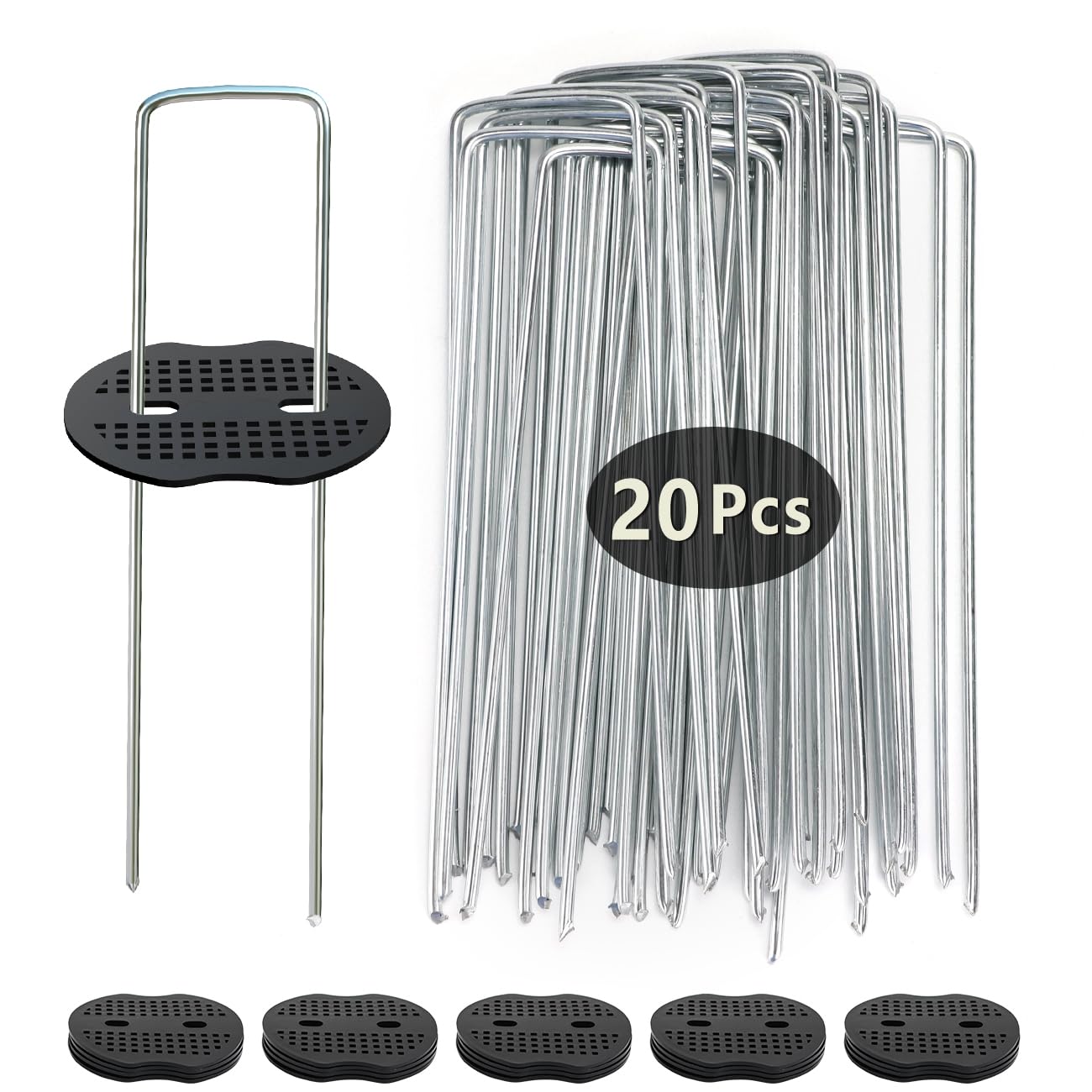 Wohohoho 6.6Ft x 66FT Landscape Fabric with 20Pcs Weed Pegs Set. 4OZ Premium PE Heavy Duty Weed Fabric, 2m x 20m Weed Control Blocker Non Woven Ground Cover for Patios, Garden, Flower beds, Pond