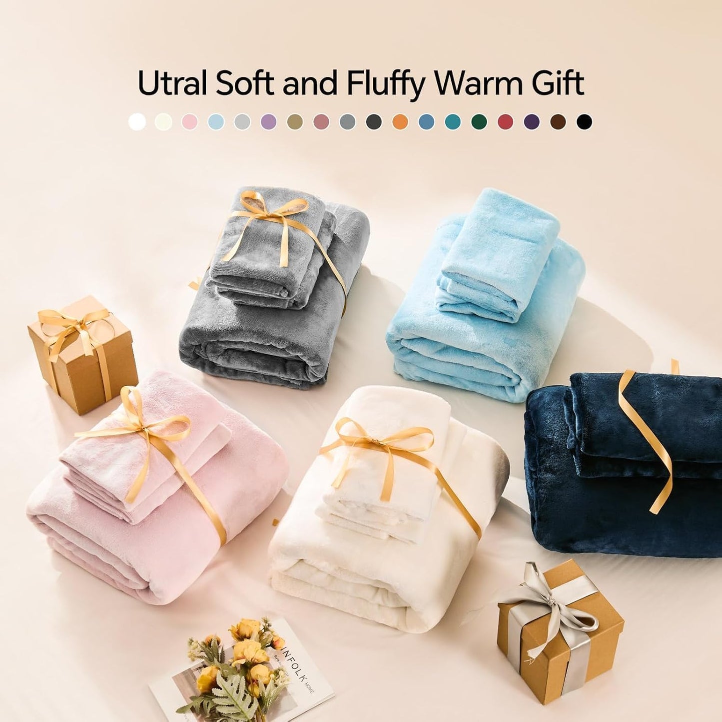 BEDELITE Fleece Sheets Bed Set, Super Soft and Warm Fuzzy Plush Set 4 Piece for Winter Gift & Decor, Includes 1 Deep Pocket Fitted Sheet, 1 Flat Sheet and 2 Pillowcases Queen Size, Grey