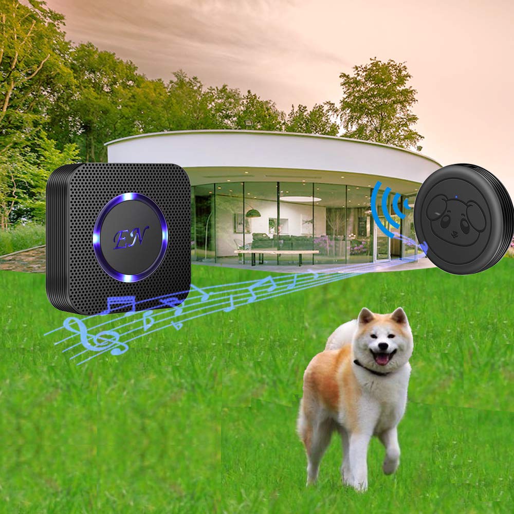 Dog Doorbell Doggie Door Bell for Potty Training with Warterproof Touch Button Smart Dog Bells to Go Outside (Black)