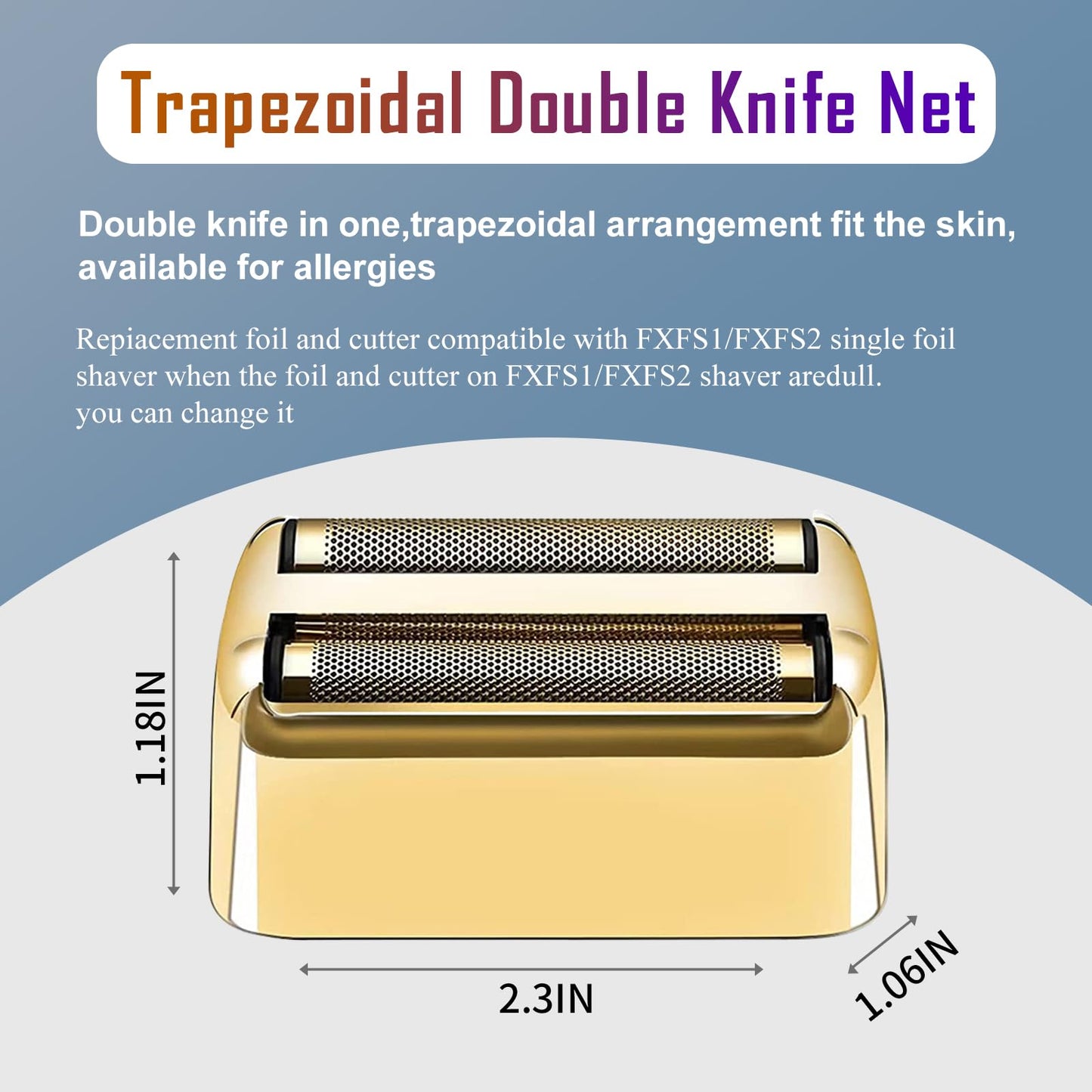 4 Pack Shaver Replacement Foil and Cutters compatible with BaBylissPRO Double FXFS2 Metal shaver foil replacement (Golden-4PCS)