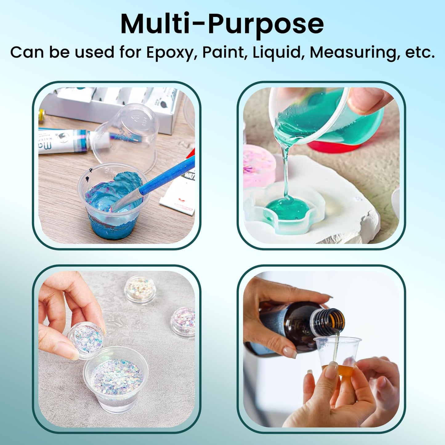 Dimes [500 Count - 1 oz Plastic Medicine Cups Bulk Pack, For Epoxy Mixing , Resin Mixing and Paint Mixing - 1 Ounce (30ml) Disposable Graduated Plastic Cups for Pills and medication