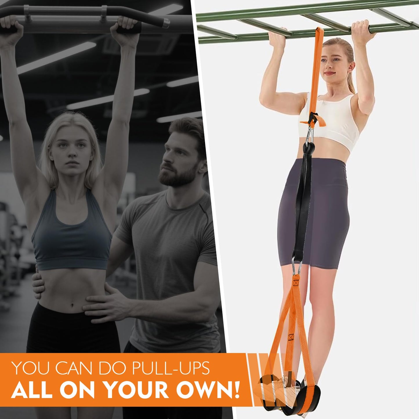 Pull Up Assistance Bands, Resistance Band for Pull Up Bar Workout, 8PCS Pull Up Bands Set for Enhanced Strength Training, Muscle Training, Back, Arm, with Feet Rest for Men Women, Adjustable