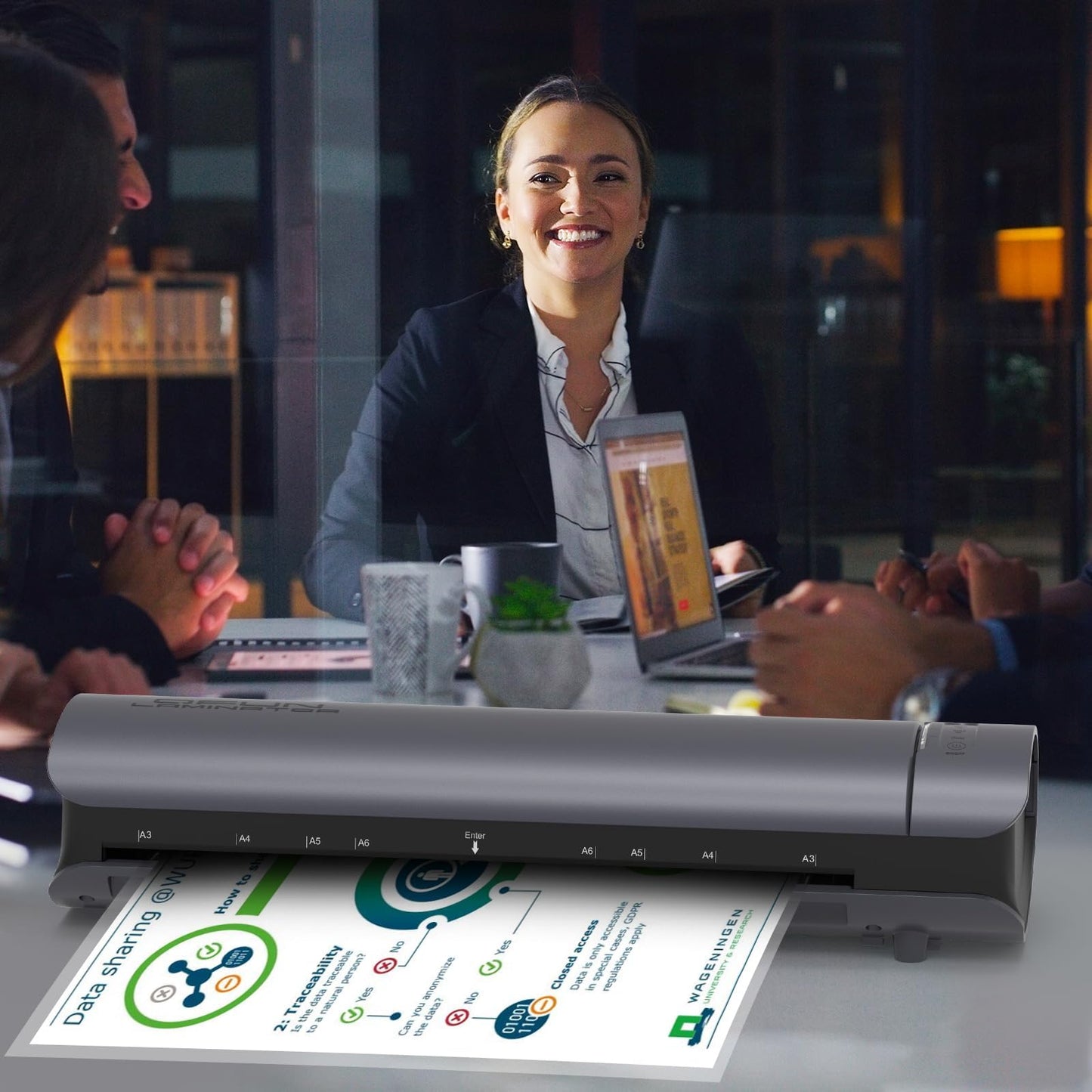Laminator Machine with 30 Laminating Sheets, A3/A4/A5/A6 Laminating Machine 60s Warm-Up for Teacher Personal, 9 in 1 Cold Thermal Laminator No Jam, 13 Inch Laminate Machine for Home School Use