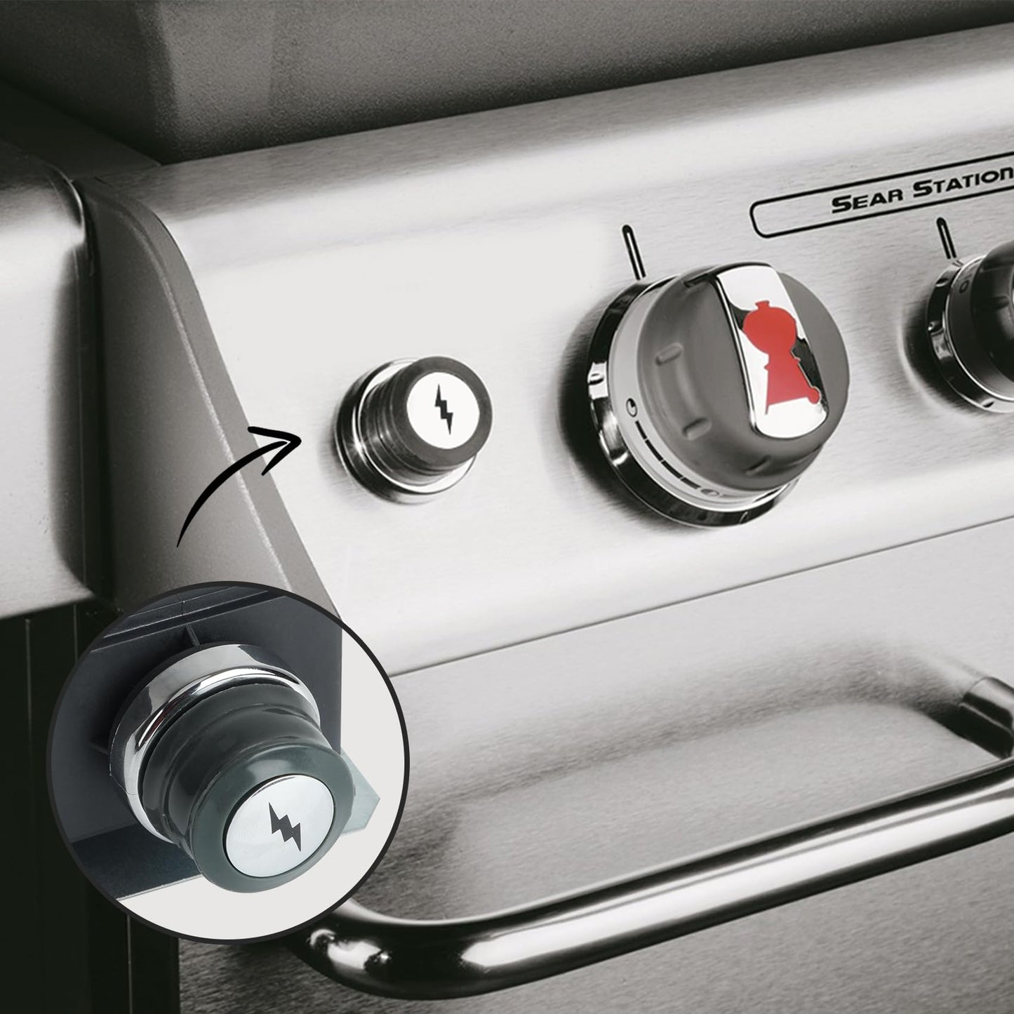 only fire 7629 Grill Igniter Kit Fits Weber Genesis 330 Series Gas Grill with Front Mounted Control Panel (2011 - Newer), Electronic Igniter, Electrodes Ignition Kit Replacement