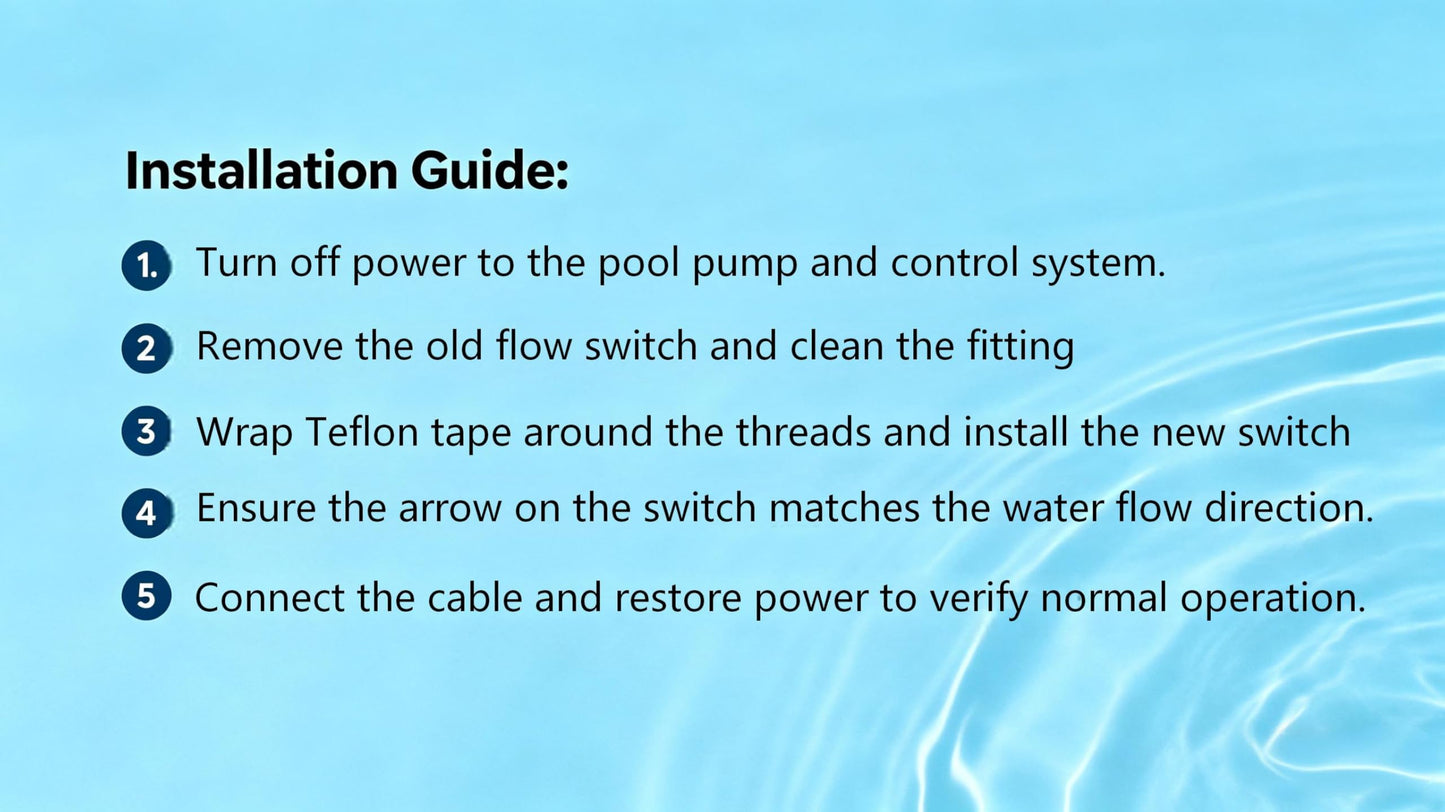KEYOPO GLX-FLO-RP Flow Switch Assembly for Hayward/Goldline Aquarite Salt Systems Pool Flow Sensor Fit for All Hayward Goldline & Aqua Salt Chlorine Generators,15-Foot Cable