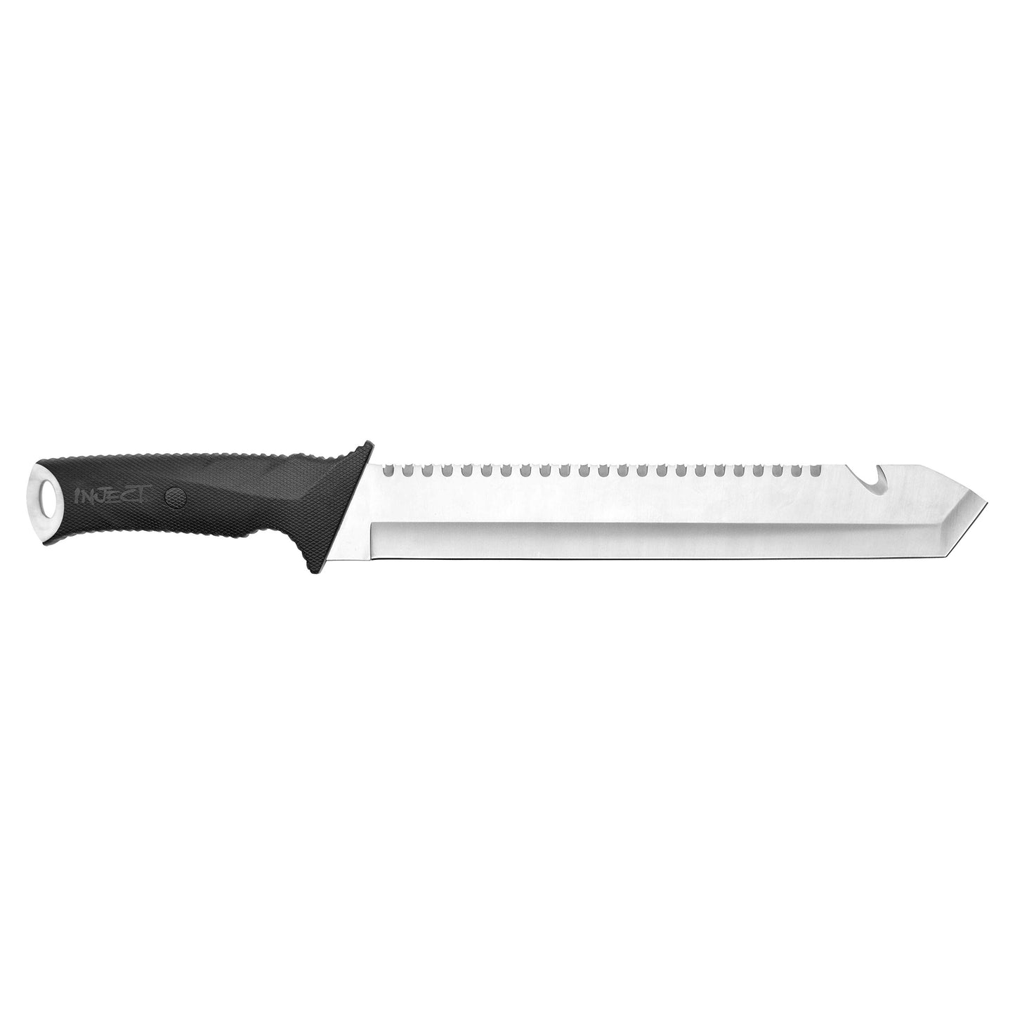 CARNIVORE INJECT MACHETE / 18" OVERALL / 12" BLADE / 420SS / FULL TANG/INCLUDES 5" TRIMMING KNIFE/MOLDED SHEATH