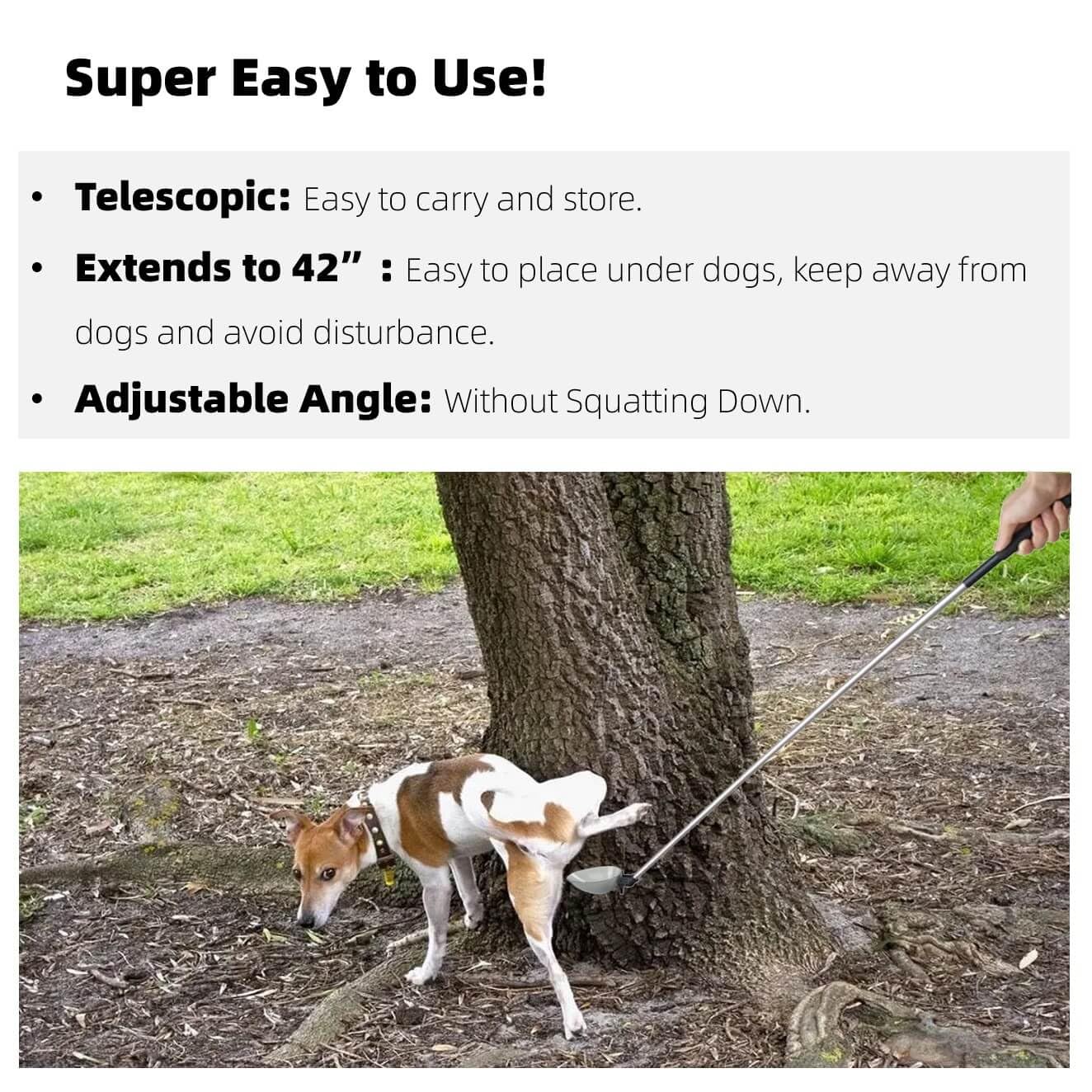 iNenya Dog Urine Sample Catcher,Adjustable Angle Long Handled Telescopic Dog Urine Collector,Super Easy to Use Dog Pee Catcher Urine Stick for Small Large Female Dogs