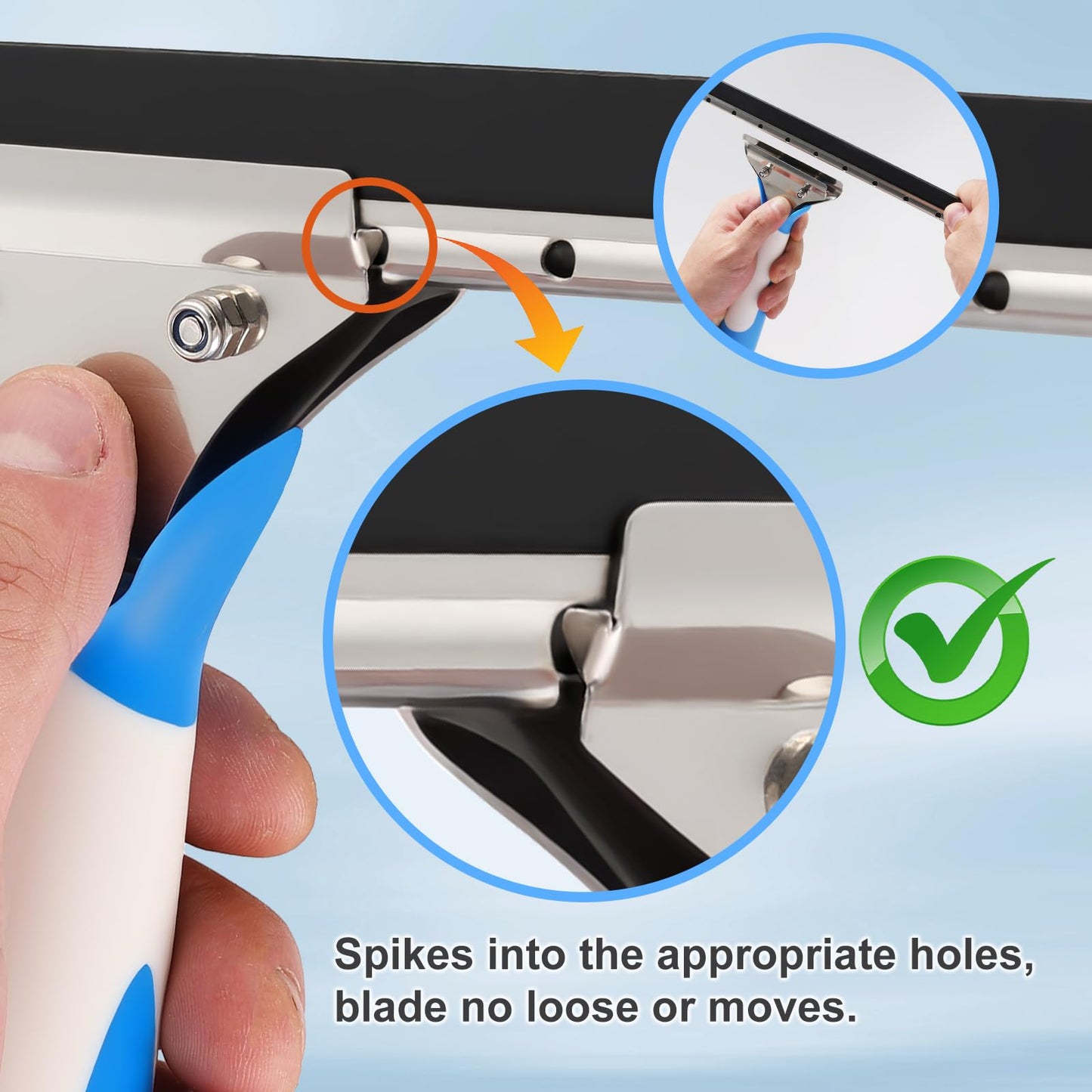 Mitclear 10 Feet Professional Squeegee Window Cleaner Tool with Extension Pole, Car Windshield Cleaning Kit with Long Handle, Window Washing Equipment for Indoor Outdoor Windows & Car Glass