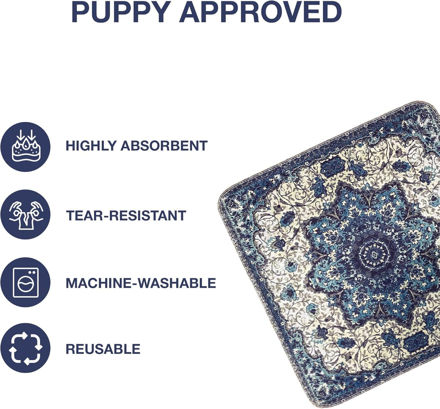 PUPIBOO Washable Pee Pads for Dogs - Super Absorbent Reusable Puppy Training Pads - 100% Waterproof, Leak-Proof & Non-Slip Whelping Pads for Pet Housebreaking