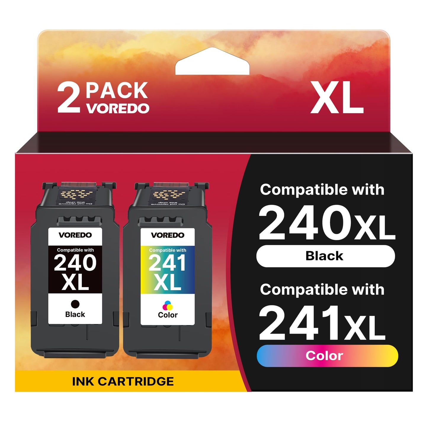 PG-240 XL/CL-241 XL Ink Cartridges, Black/Tri-Color 2 Pack Replacement for 240xl 241xl PG-240XL CL-241XL for PIXMA MG3620, TS5120, MG2120, MG3120, MG4120, MG2220, MG3220, MG3520, 5756
