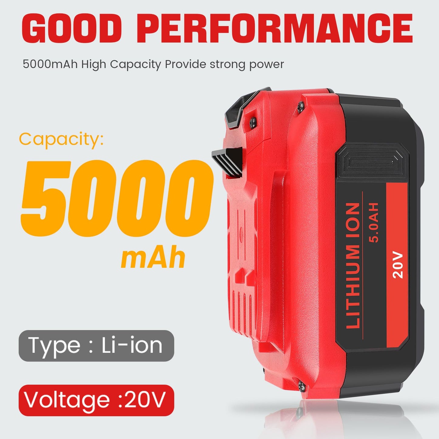 ARyee Upgraded 20V 5000mAh CMCB205 Battery Compatible for Craftsman 20V Battery Compatible with Craftsman Cordless Impact Driver Tools CMCB204 CMCB205 CMCB202