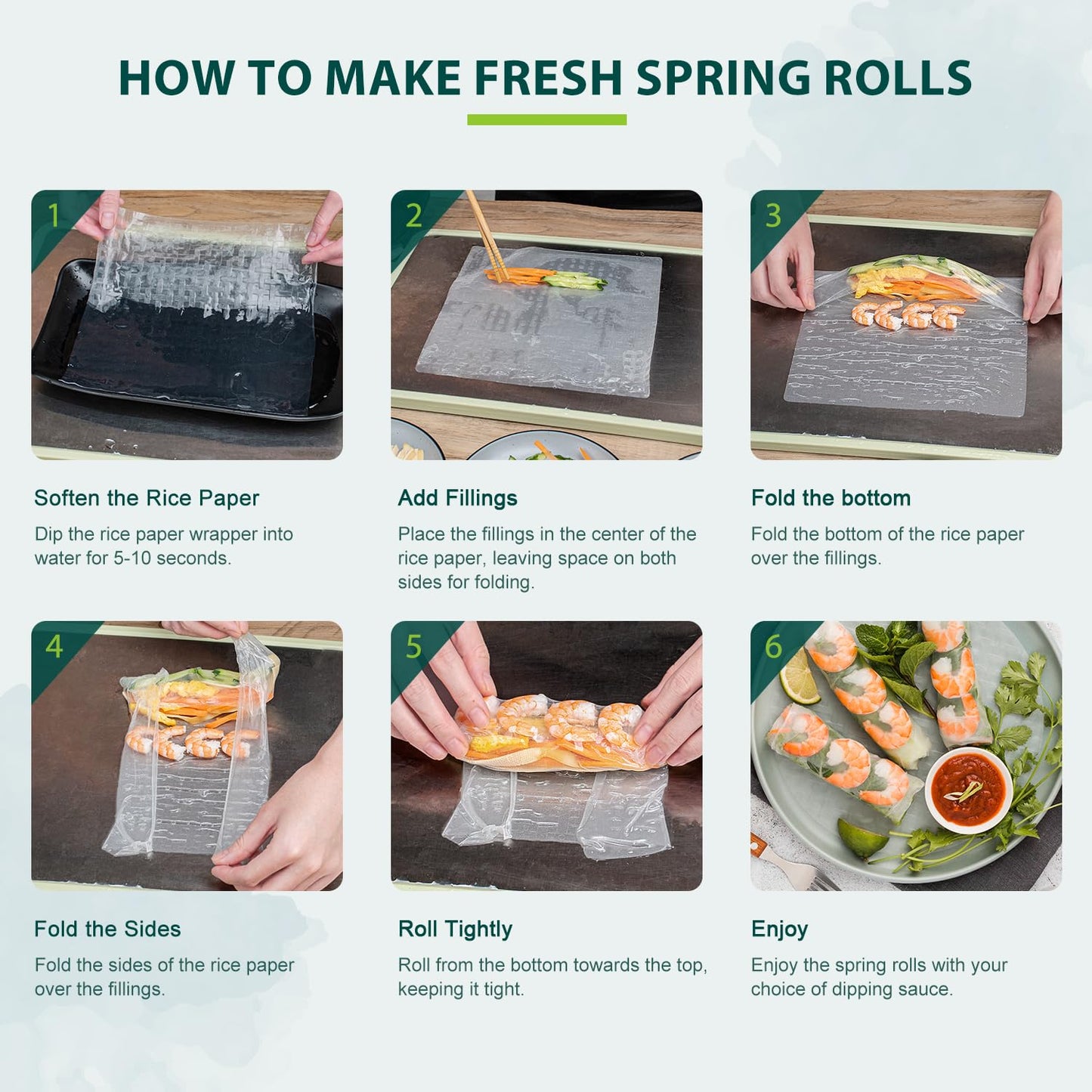 Soeos Rice Paper, White Rice Paper Wrappers, 3 Pack, 102 Sheets-Fresh Spring Roll Wrappers & Dumplings, Non-GMO, Gluten-Free, Low Carb, Vietnamese Rice Wraps (Square, 22cm)