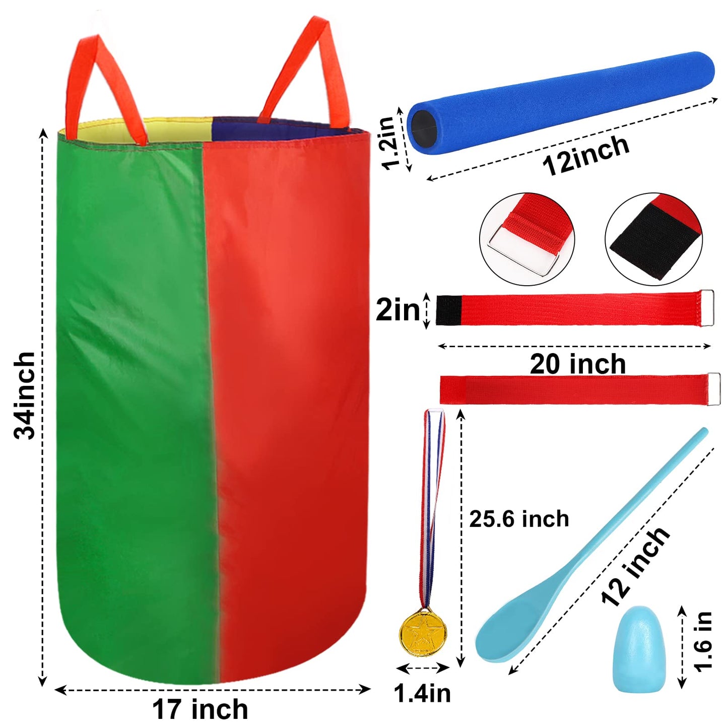 Potato Sack Race Bags Backyard Lawn Games for Kids Adults, Field Day Birthday Party Outdoor Activities Games for Kids Family, Carnival Games, Egg Spoon 3 Legged Relay Race,Outside Camping Games