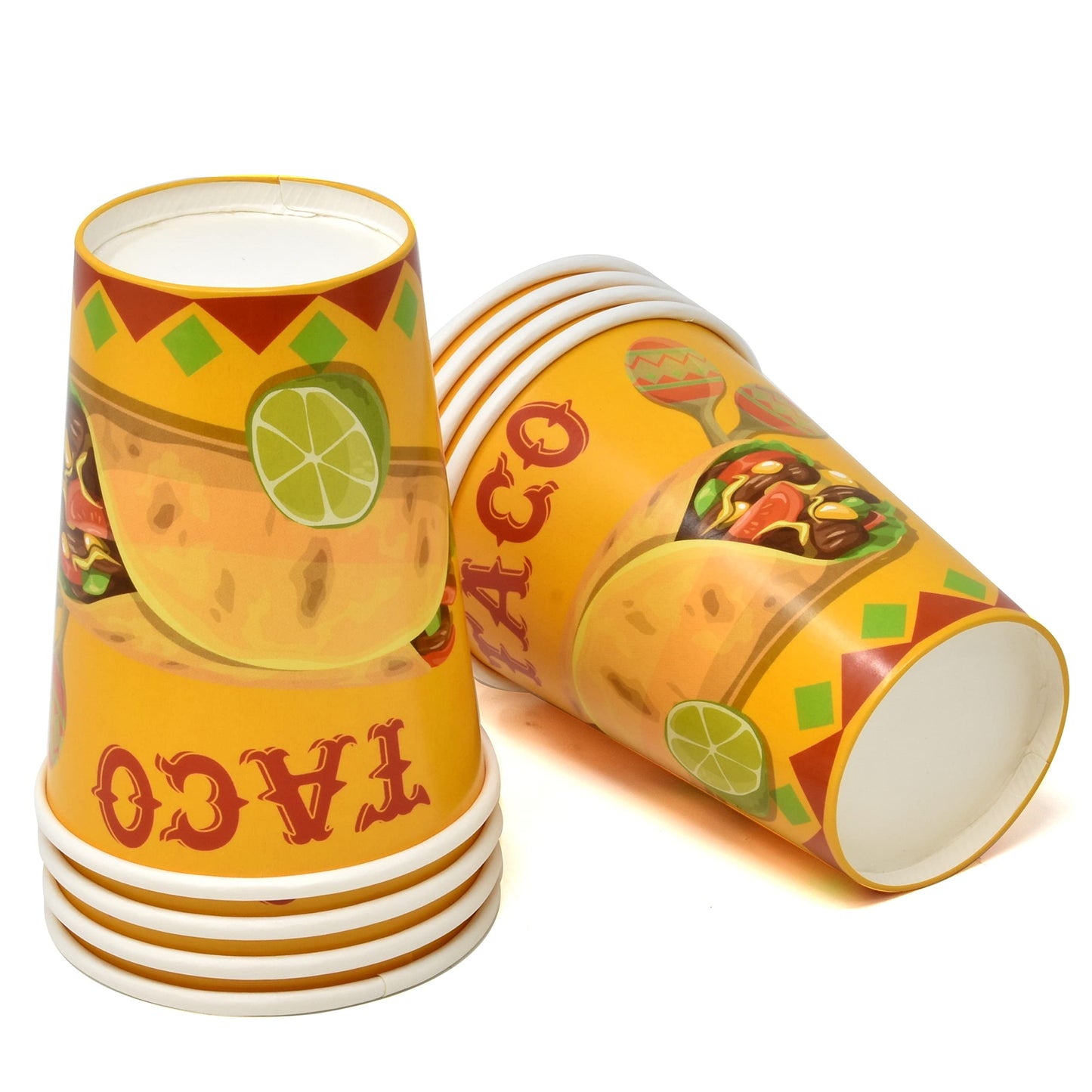 Gift Boutique - Taco Party Set Serves 24, Includes 9" Dinner Plates, 7" Dessert Plates, 9 Oz Cups, and 13" x 13" Napkins
