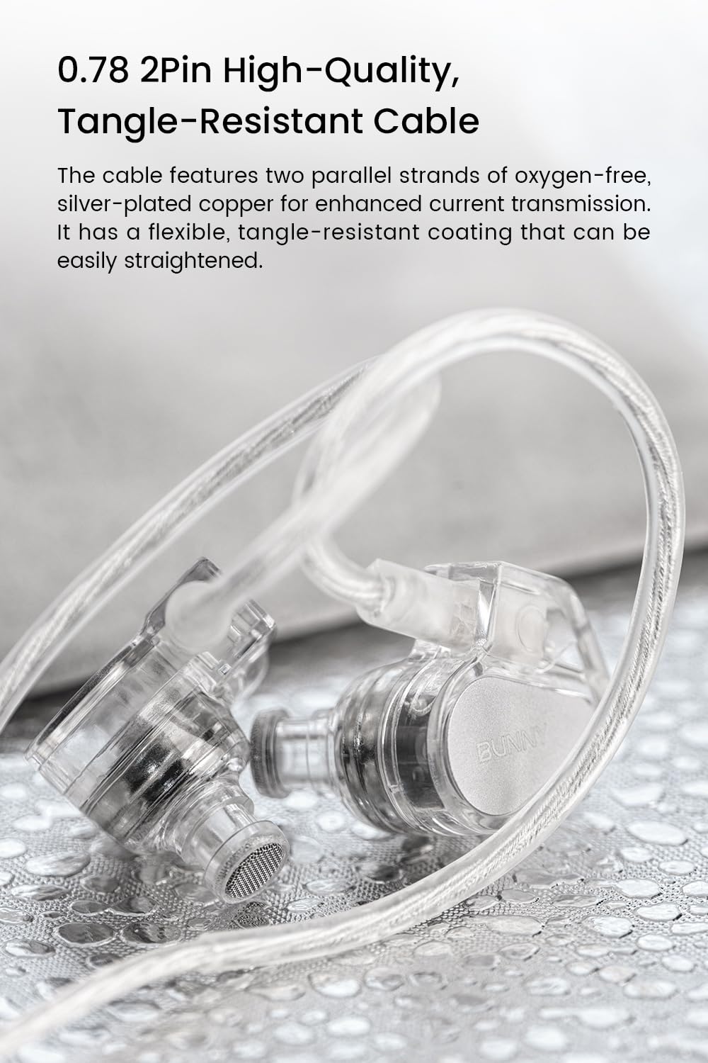 TANCHJIM Bunny Gaming Earphones with Single Dynamic Dual-Chamber Driver, Wired Earbuds IEM, 1DD 0.78 2pin Monitor with Bass Boot Maze Cavity, Entry-Level HiFi in-Ear Headphones with Mic - USB Type C