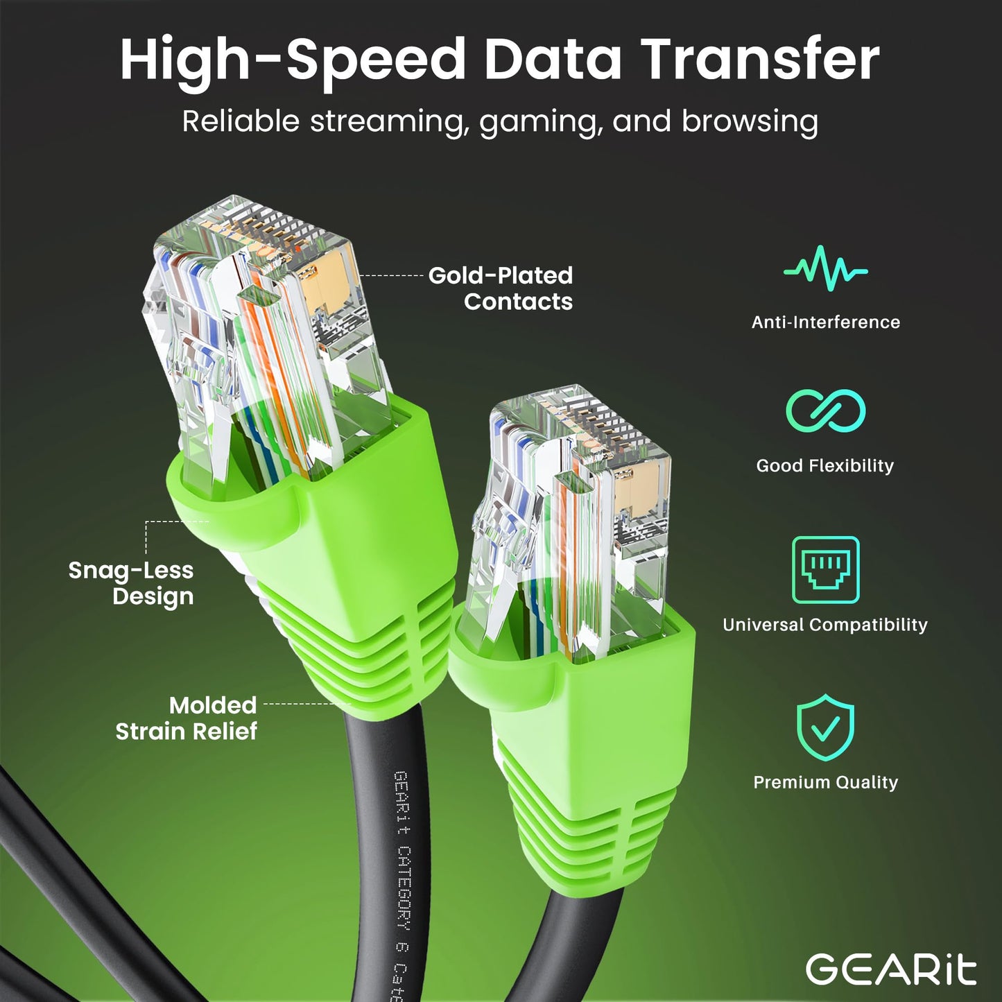 GearIT Cat6 Outdoor Ethernet Cable (250 Feet) CCA Copper Clad, Waterproof, Direct Burial, In-Ground, UV Jacket, POE, Network, Internet, Cat 6, Cat6 Cable - 250ft