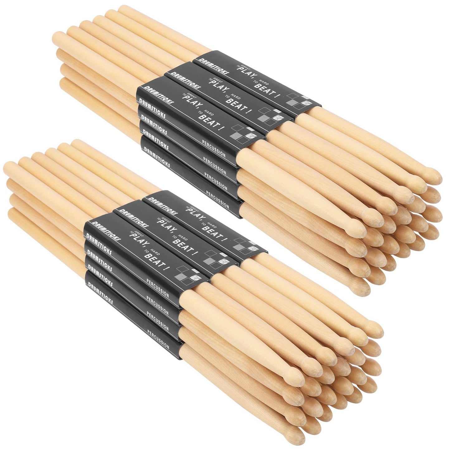 kukmakri 24 Pair 7A Drum Sticks, Premium Maple Wood Drumsticks, Wood Tip Drumsticks for Rock Band Musical Instrument, Drum Sticks for Adults and Beginners