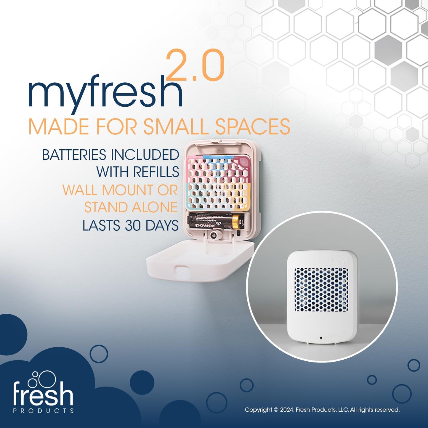 Fresh Products myfresh 2.0 Personal Air Freshener with Dry Fragrance Technology for Small Spaces Compact Design Motion Sensor Battery Included Variety Pack 6 pk