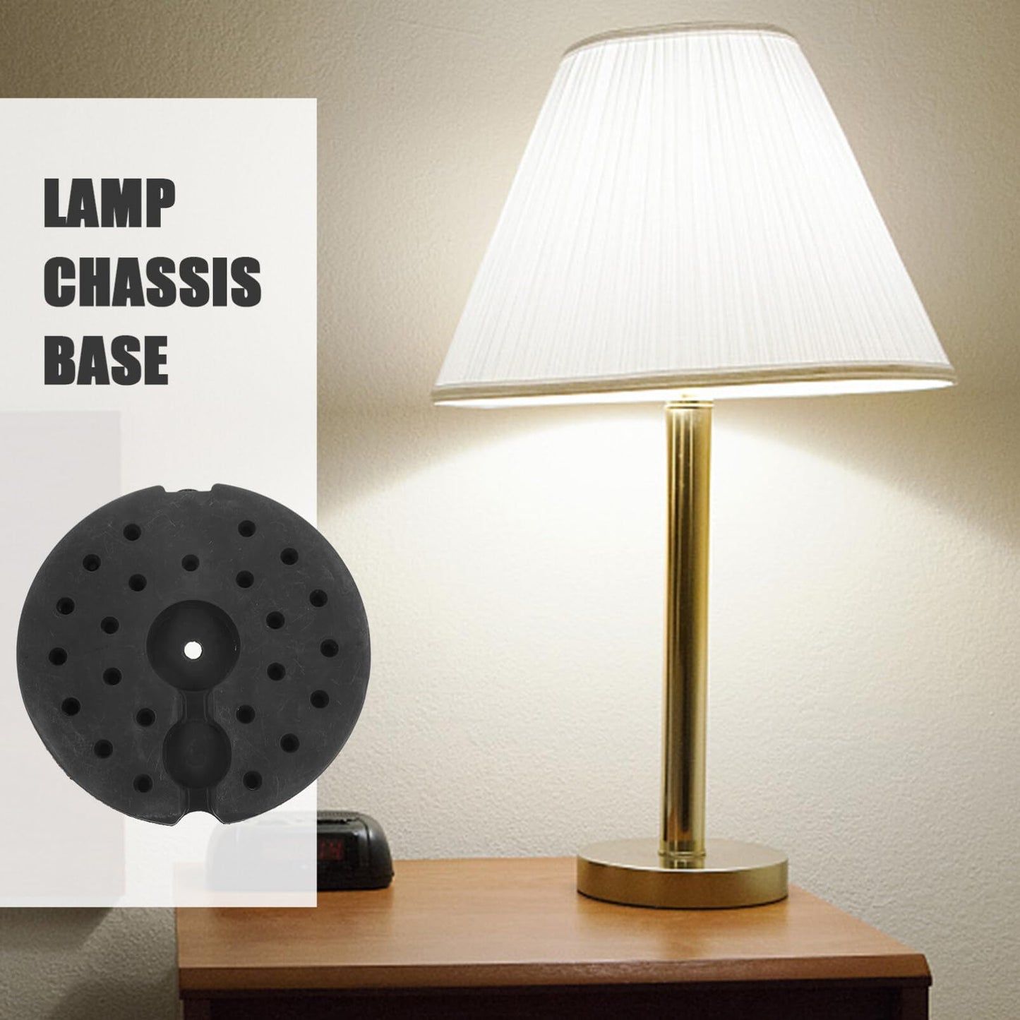 MAGICLULU Lamp Base Counterweight Round Iron Desk Lamp Weight Replacement Floor Loader Base for Bedroom Black 23.3cm
