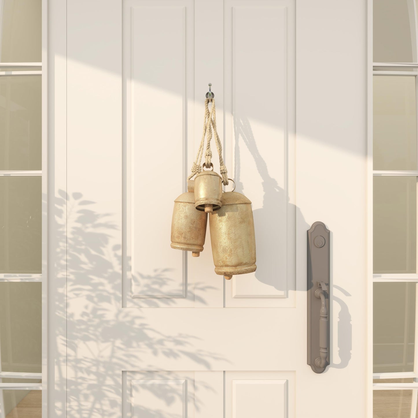 Deco 79 26719 3-Piece Metal Rope Cow Bell Set