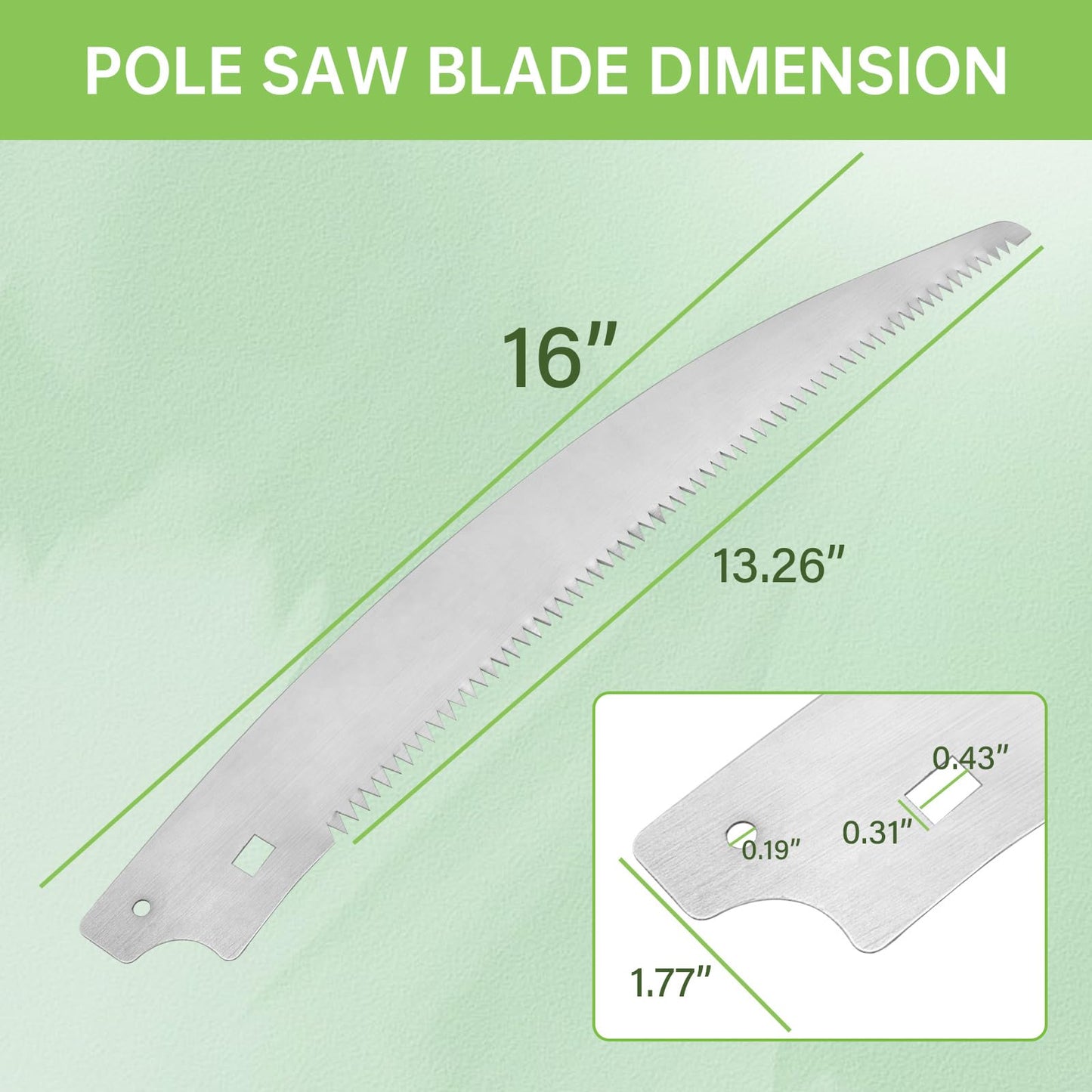 15 Inch Pole Saw Blade Replacement for Fiskars Tree Pruner, Extendable Tree Trimmer Blade for Garden Branch Cutting Compatible with Fiskars Pruning Models 6391 9388 9390 7889 7831 8391