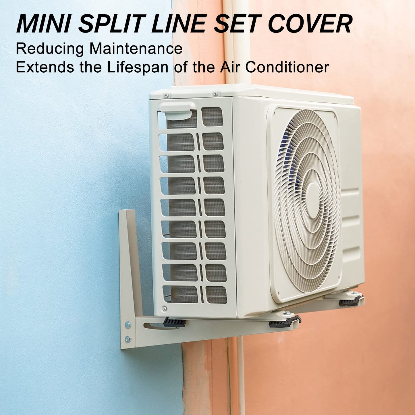 BEWAVE AC Line Cover Kit, Decorative PVC Tubing Cover Kit for Mini Split Air Conditioners and Heat Pumps, 3" 10 Ft