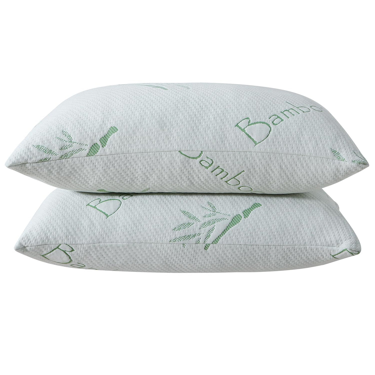 Shredded Memory Foam Pillows for Sleeping, Cooling Bamboo Memory Foam Bed Pillow 2 Pack, King Size Firm Pillow Gel for Neck Support, Hotel Quality Bed Rest Pillow(King Set of 2)