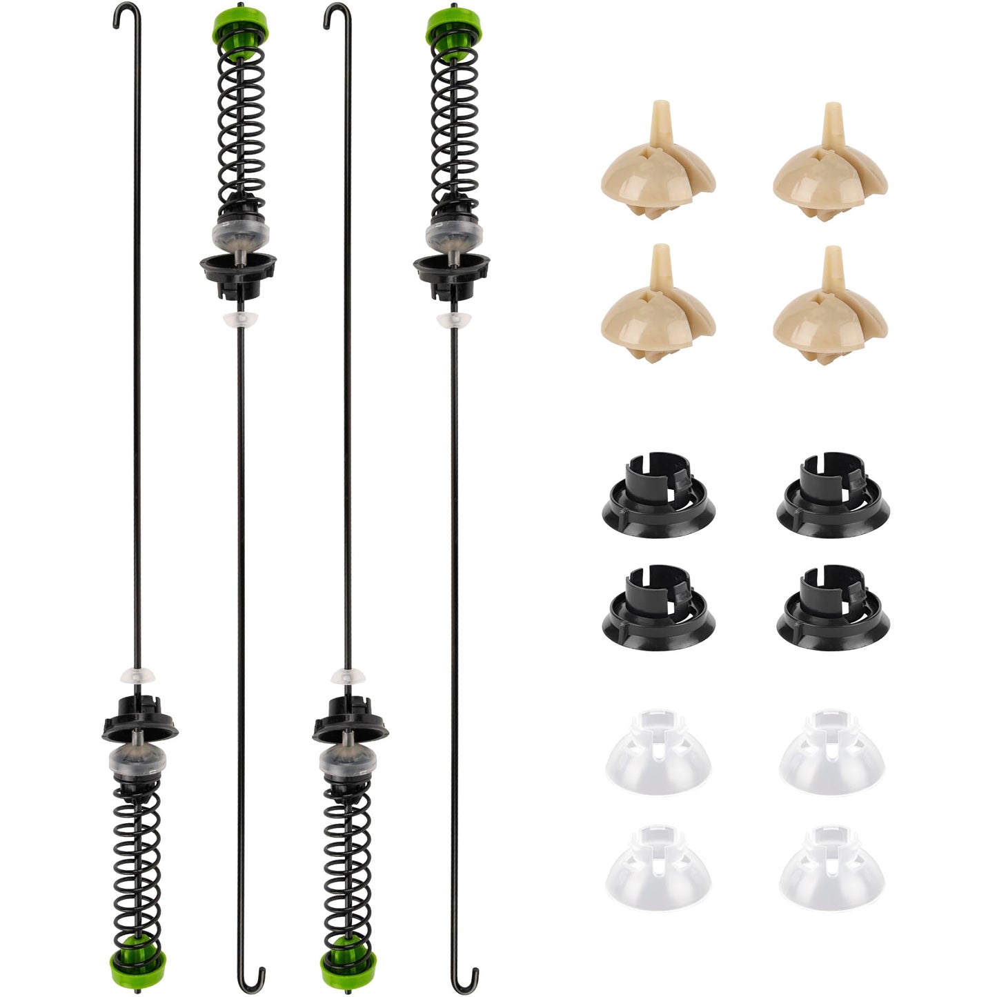 BlueStars (UPGRADED) W11130362 Washer Suspension Rod Kit Replacement For Whirlpool Maytag Kenmore Washers - Replaces PS12347546 AP6262443 W10594080 W10735786 W10748956 - PACK OF 4
