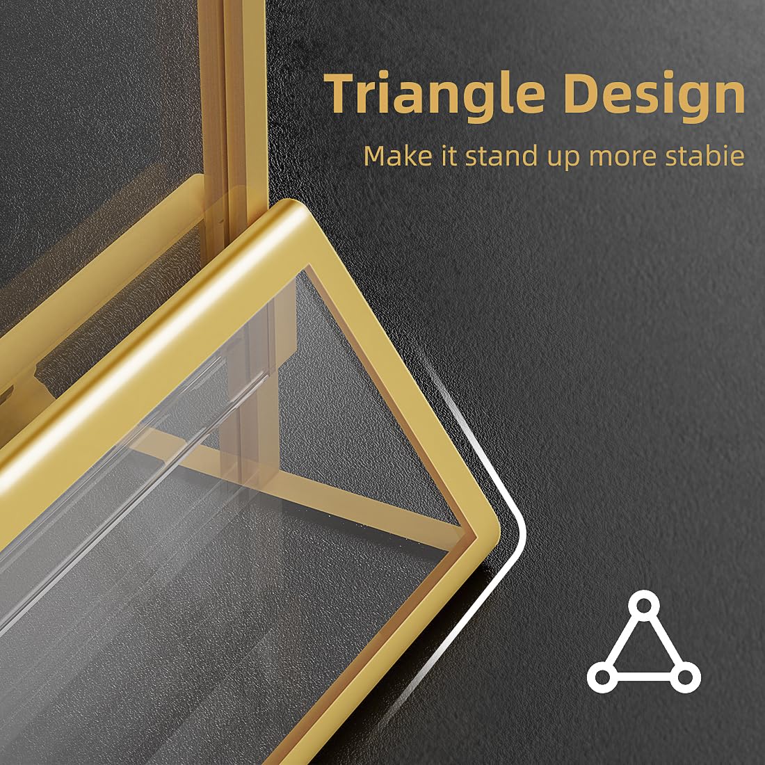 PPH-Sisy Gold Frames 4x6 Acrylic Sign Holder Double Sided Picture Frames for Wedding Table Number Menu Flyer Display for Office Home Party- Pack of 12